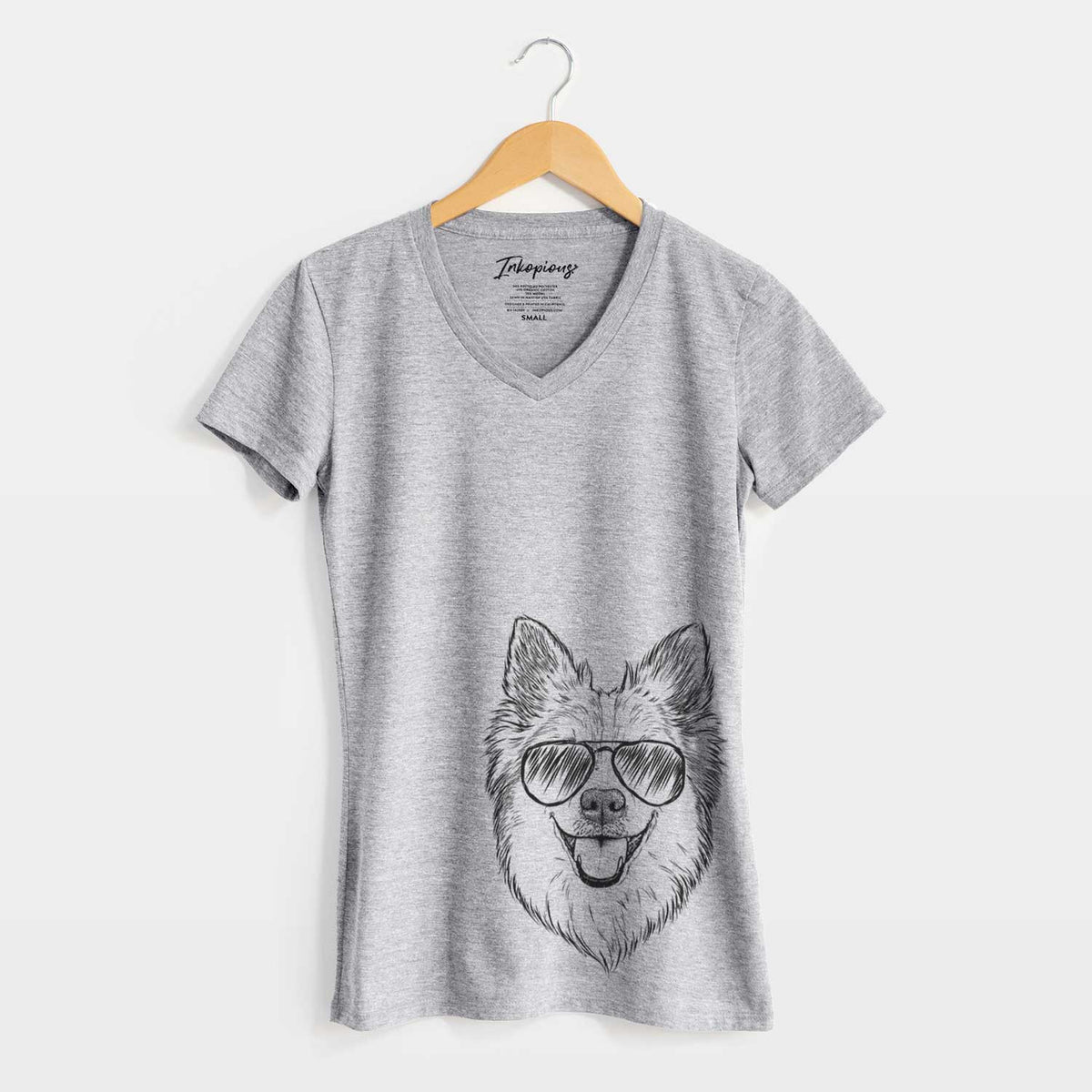 Aviator Ari the Icelandic Sheepdog - Women&#39;s V-neck Shirt