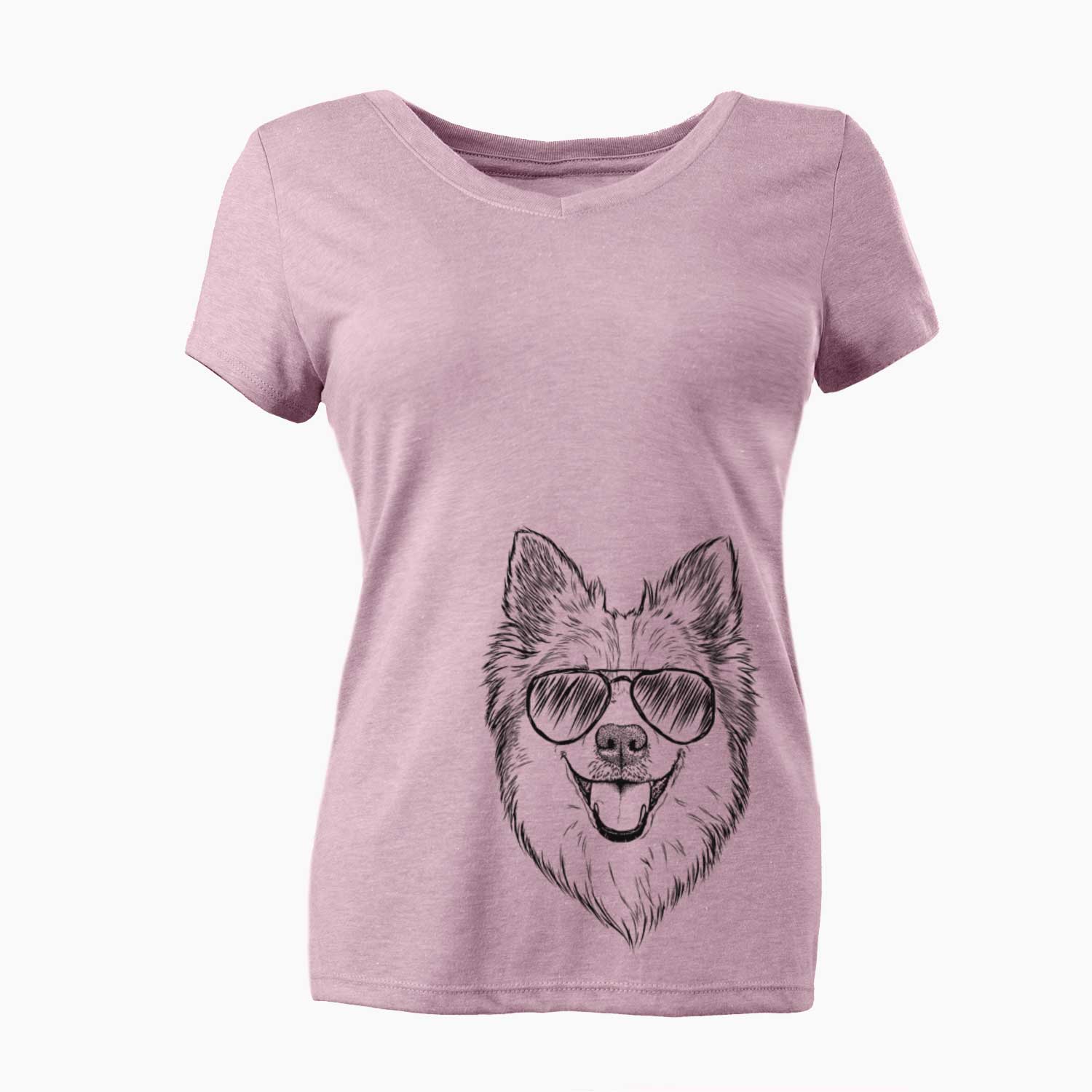 Aviator Ari the Icelandic Sheepdog - Women's V-neck Shirt