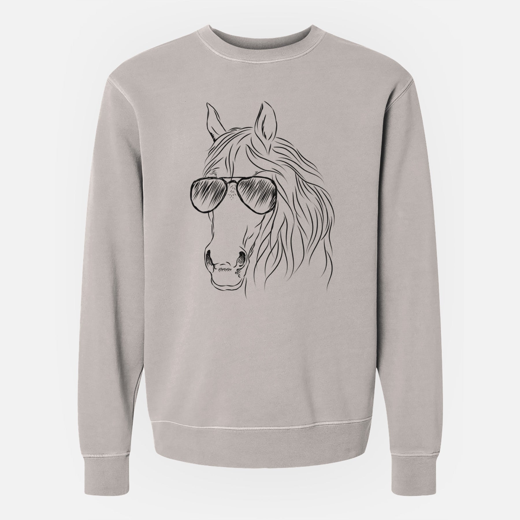 Aviator Aria the Horse - Unisex Pigment Dyed Crew Sweatshirt