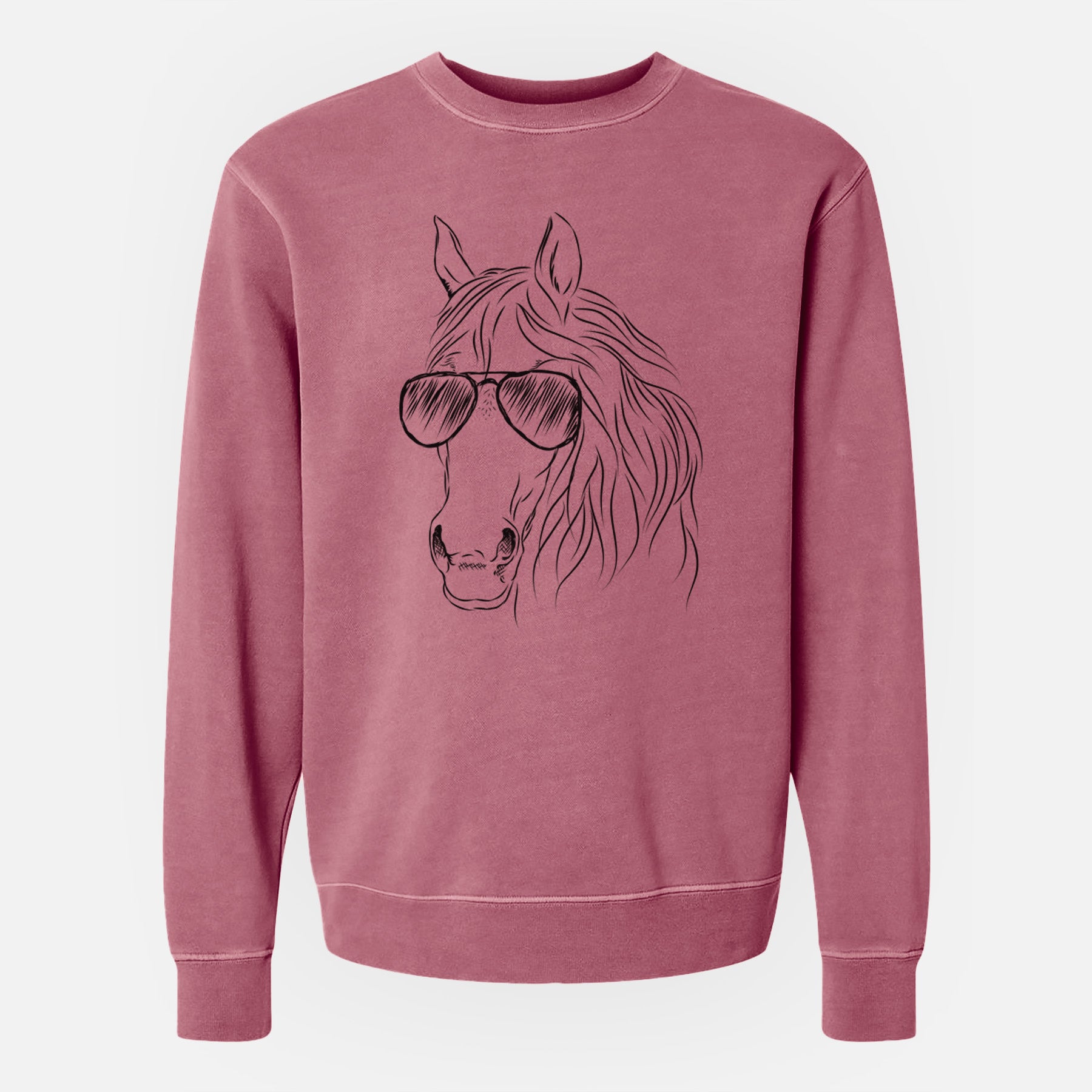 Aviator Aria the Horse - Unisex Pigment Dyed Crew Sweatshirt