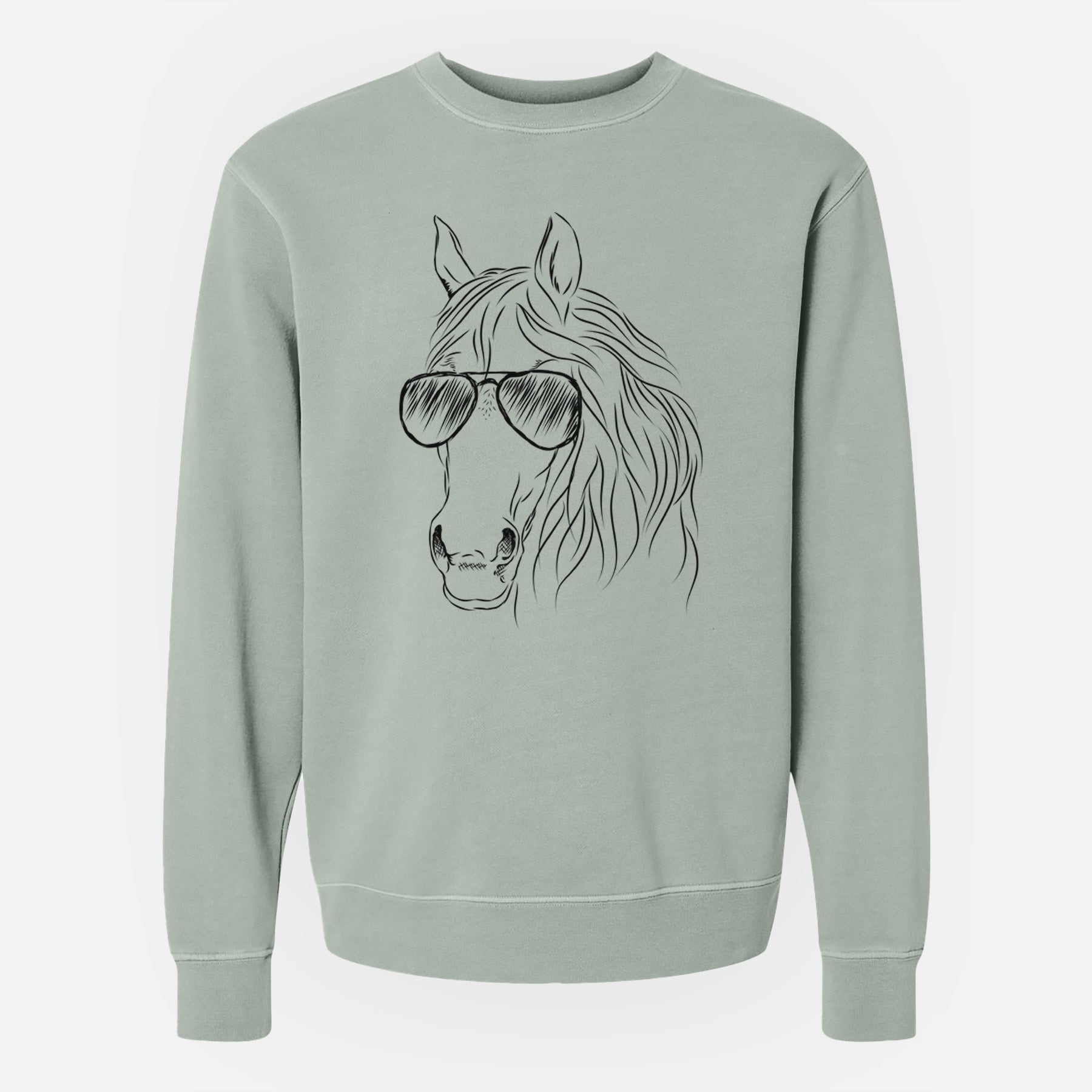 Aviator Aria the Horse - Unisex Pigment Dyed Crew Sweatshirt