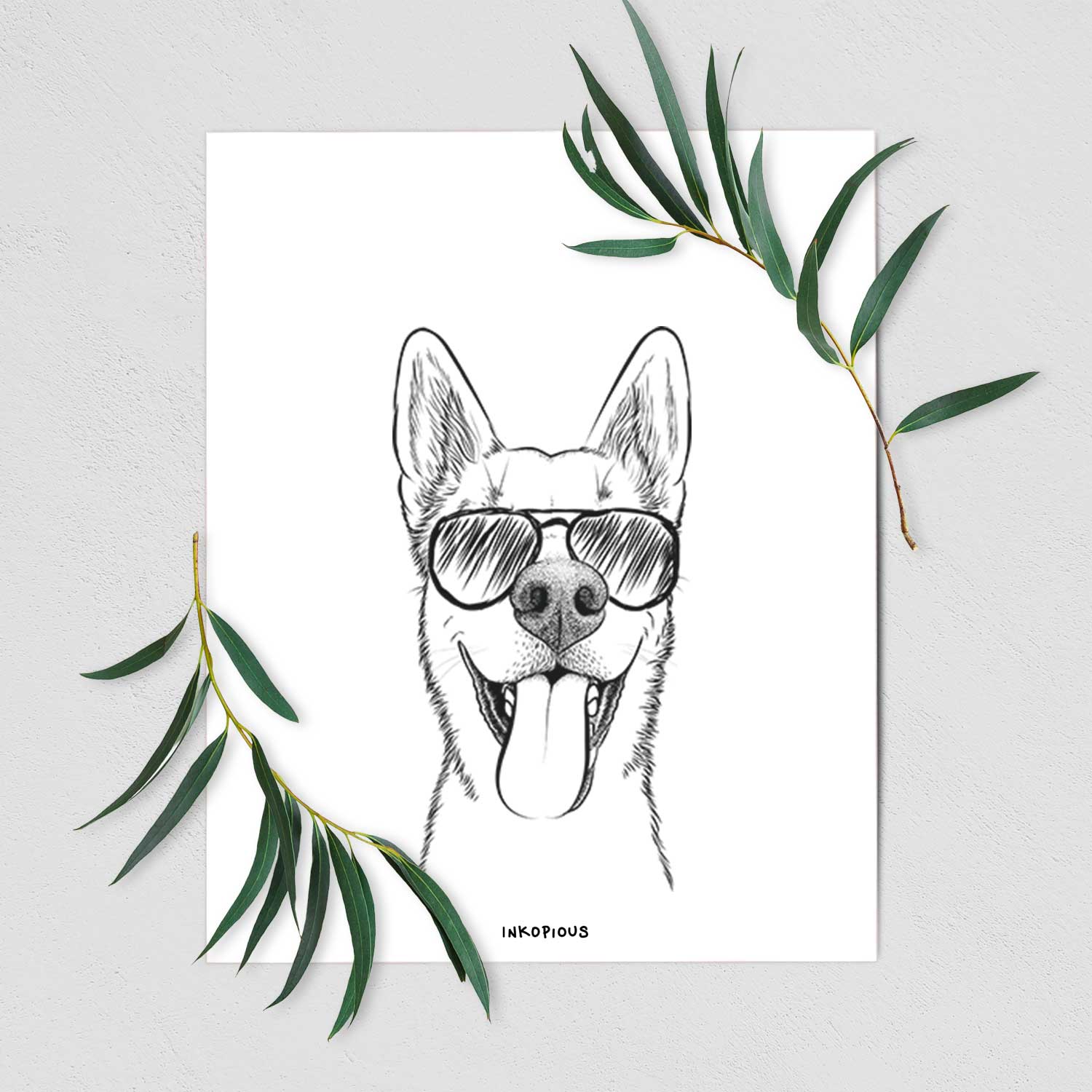 Arlo the Husky Shepherd Mix Art Print