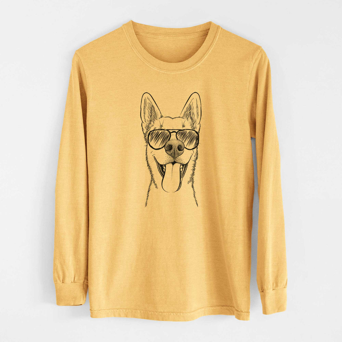 Aviators Arlo the Husky Shepherd Mix - Heavyweight 100% Cotton Long Sleeve