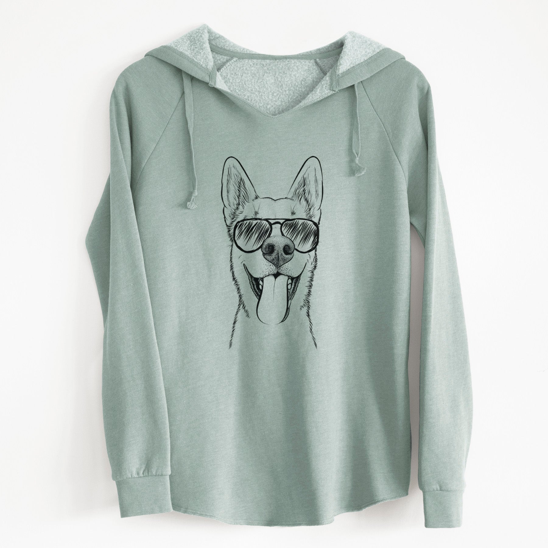 Aviator Arlo the Husky Shepherd Mix - Cali Wave Hooded Sweatshirt