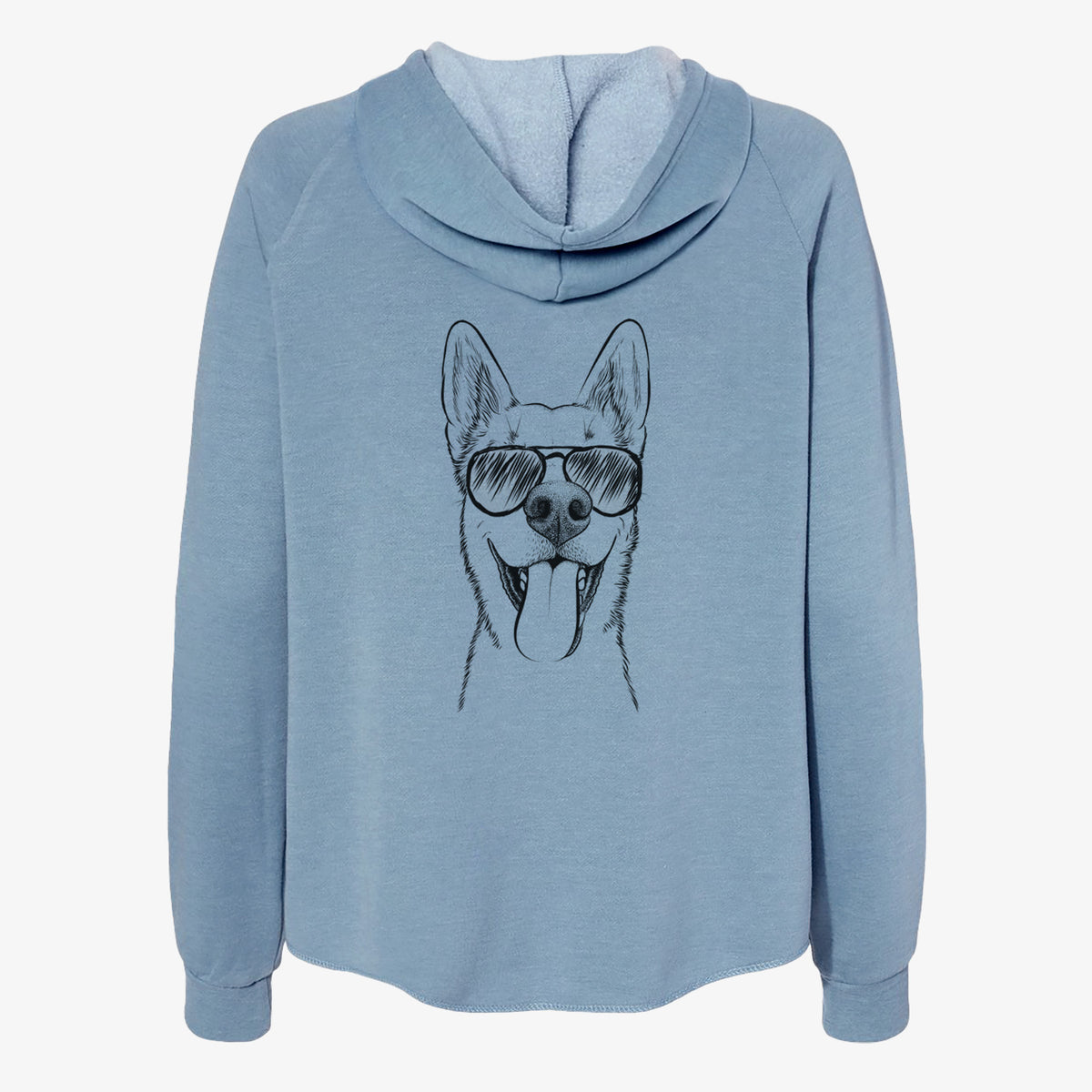 Arlo the Husky Shepherd Mix - Women's Cali Wave Zip-Up Sweatshirt