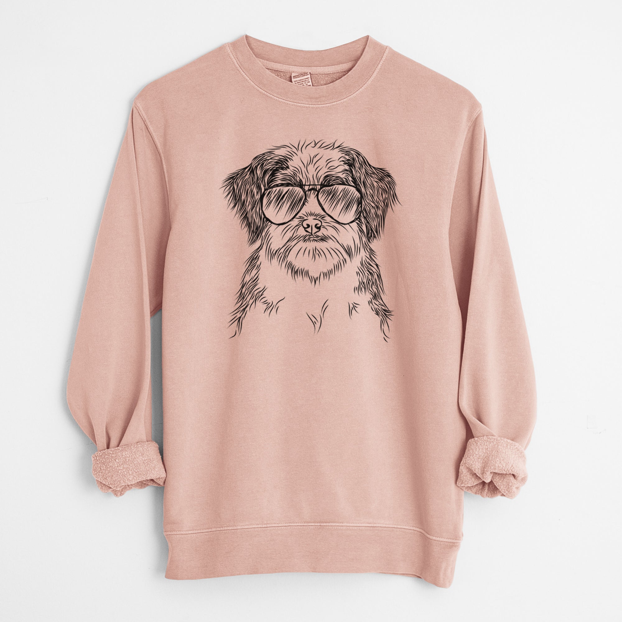 Aviator Asa the Havanese - Unisex Pigment Dyed Crew Sweatshirt