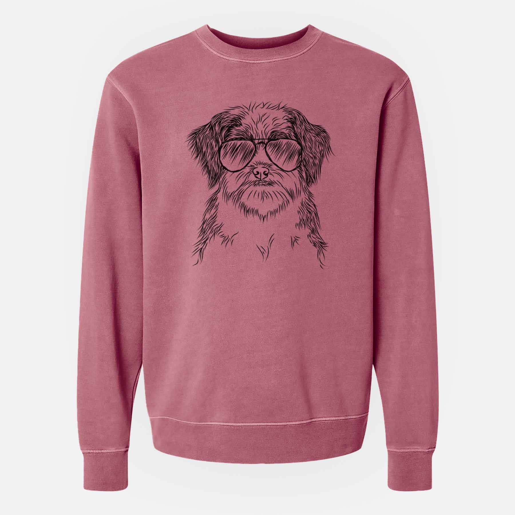 Aviator Asa the Havanese - Unisex Pigment Dyed Crew Sweatshirt