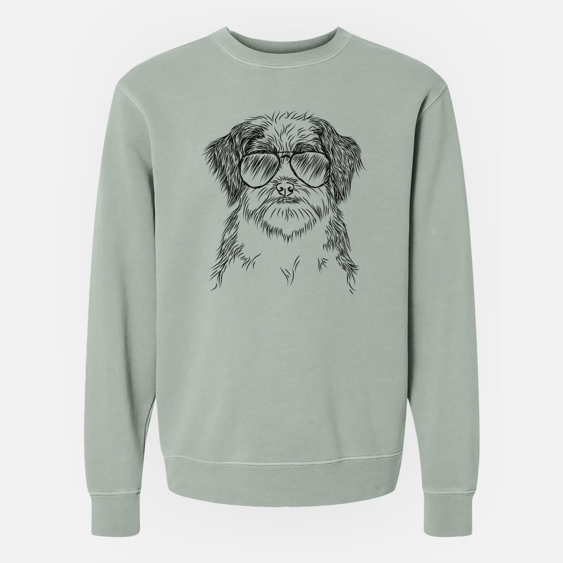 Aviator Asa the Havanese - Unisex Pigment Dyed Crew Sweatshirt