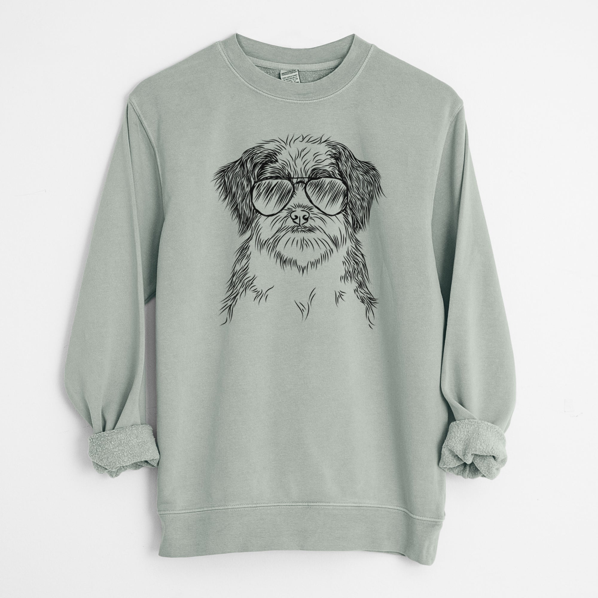 Aviator Asa the Havanese - Unisex Pigment Dyed Crew Sweatshirt