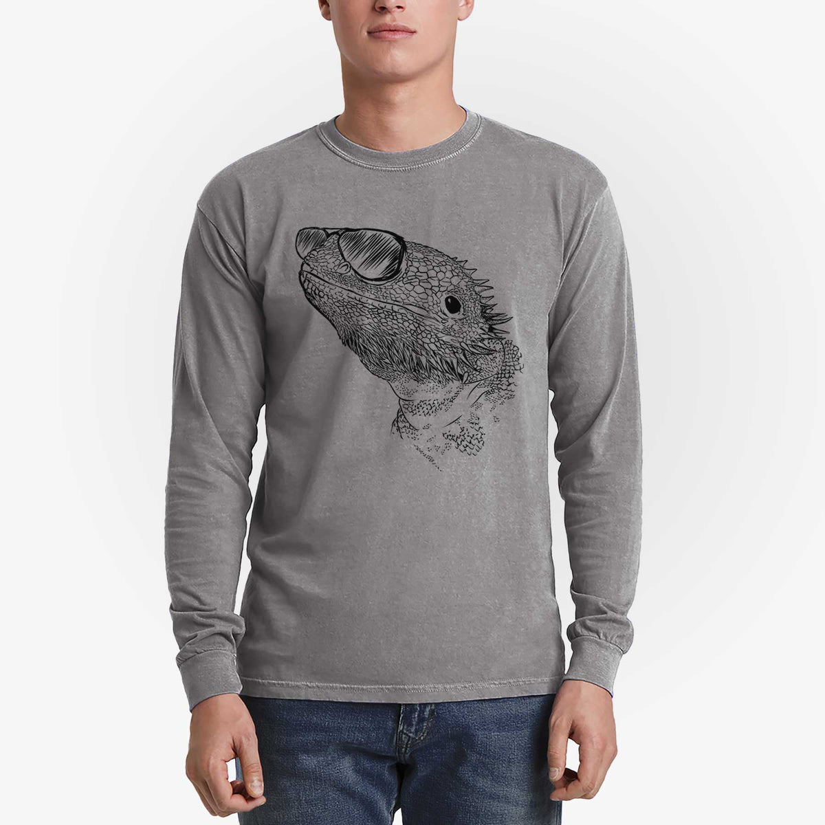 Aviators Ash the Bearded Dragon - Heavyweight 100% Cotton Long Sleeve