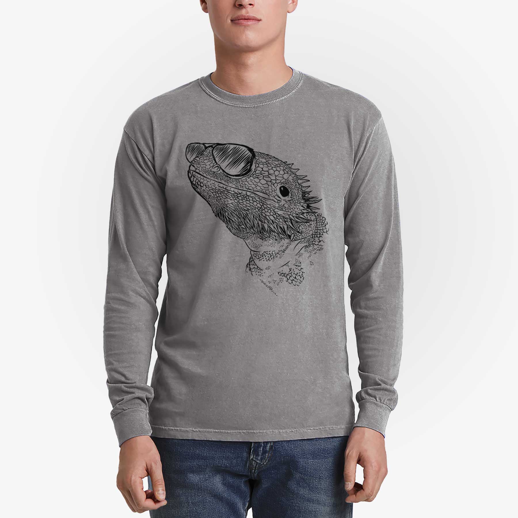 Aviators Ash the Bearded Dragon - Heavyweight 100% Cotton Long Sleeve