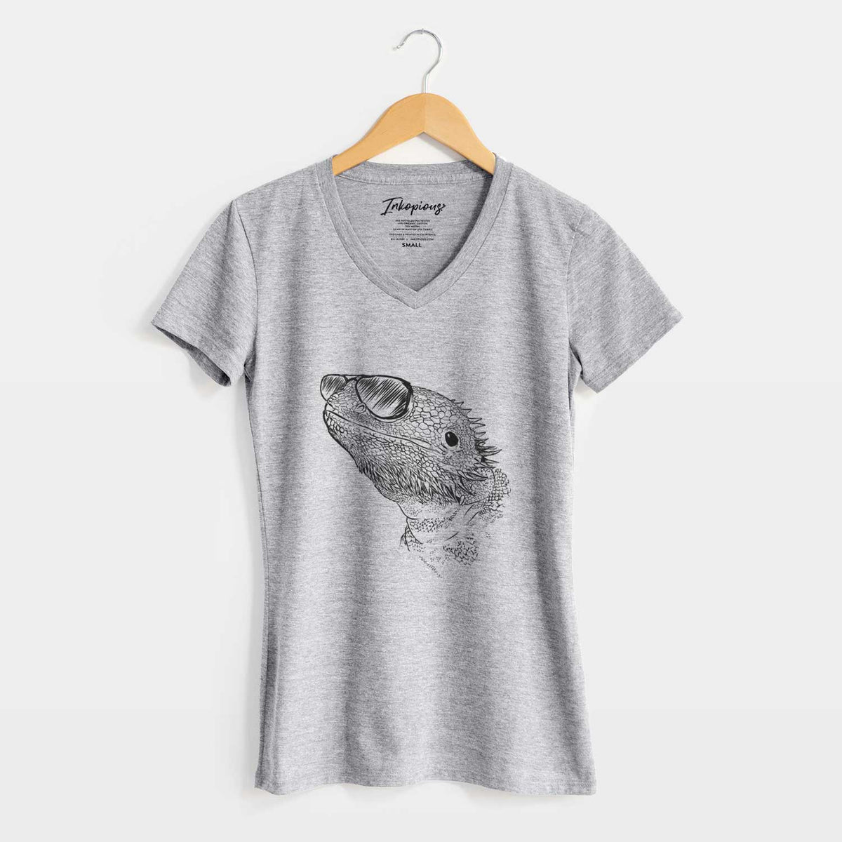 Aviator Ash the Bearded Dragon - Women's V-neck Shirt
