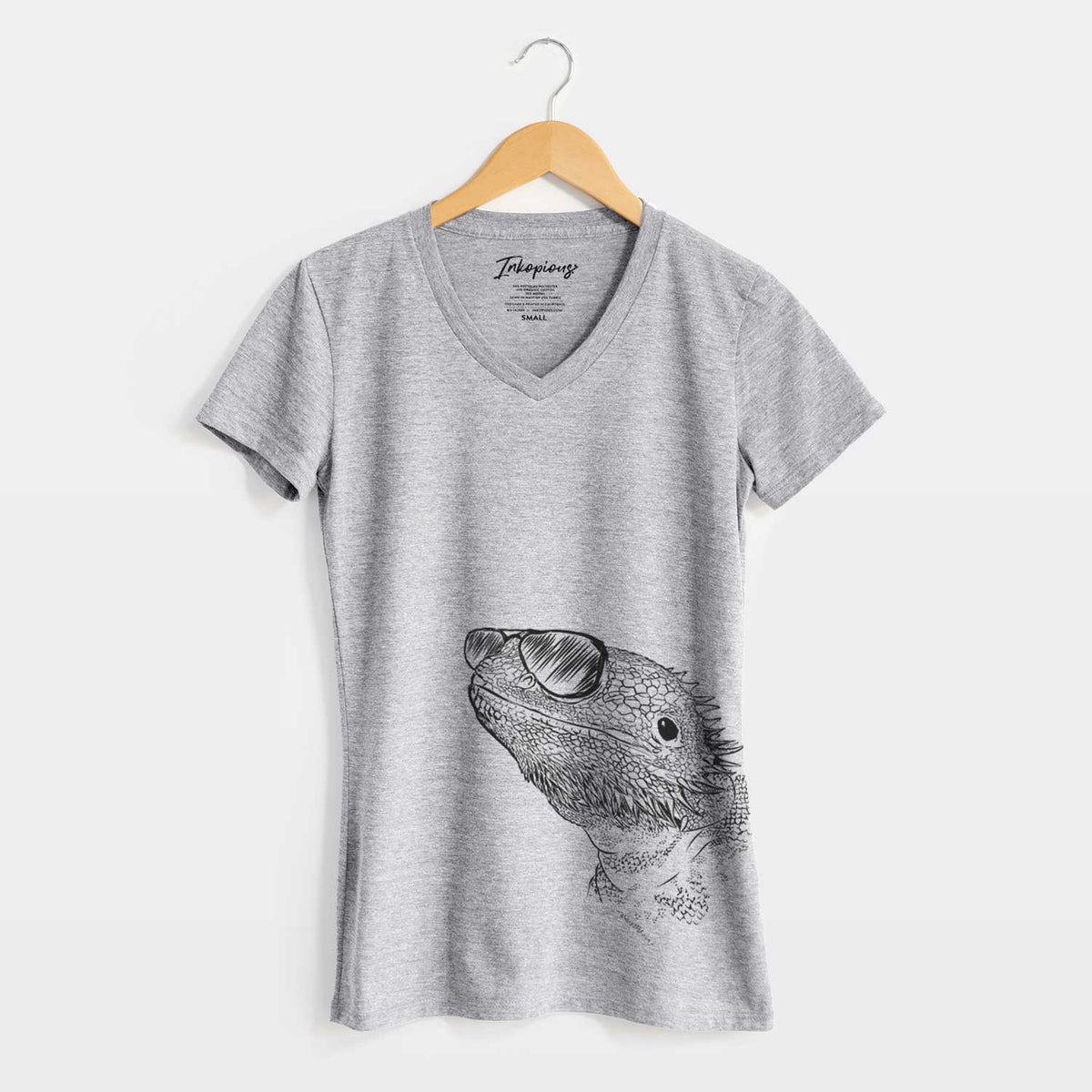 Aviator Ash the Bearded Dragon - Women&#39;s V-neck Shirt