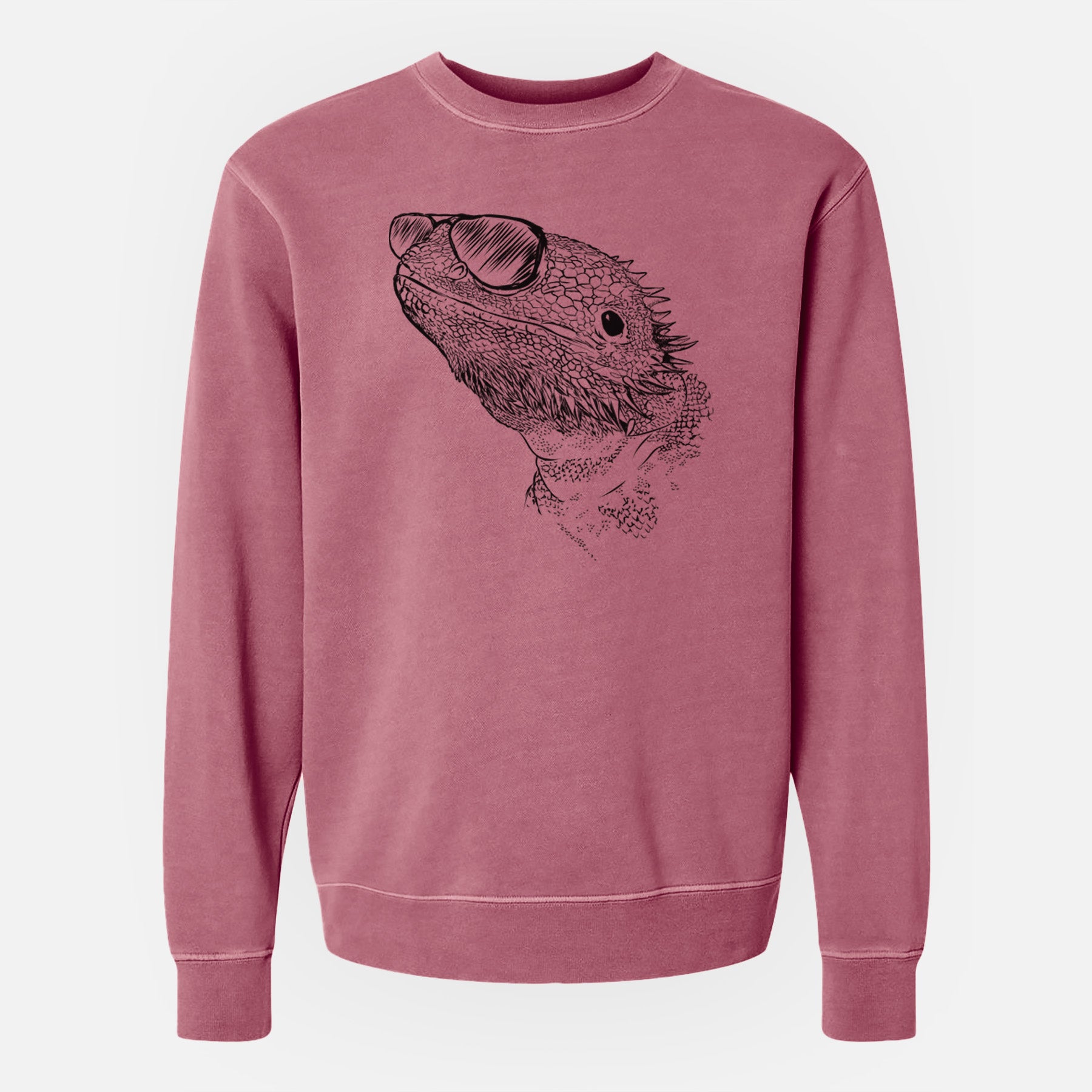 Aviator Ash the Bearded Dragon - Unisex Pigment Dyed Crew Sweatshirt