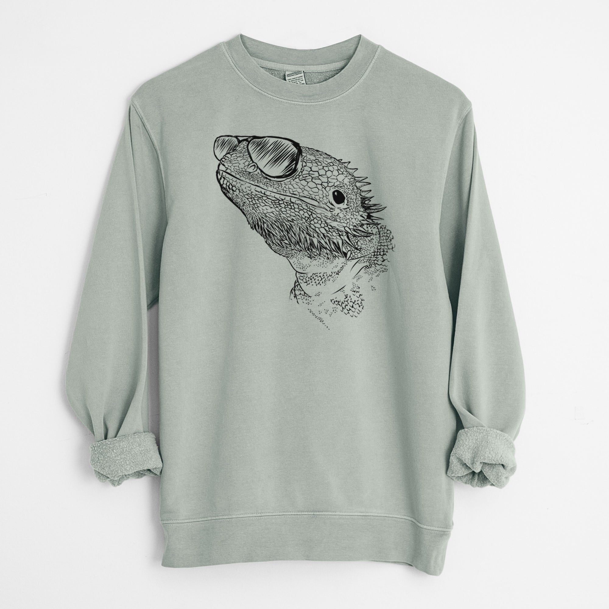 Aviator Ash the Bearded Dragon - Unisex Pigment Dyed Crew Sweatshirt