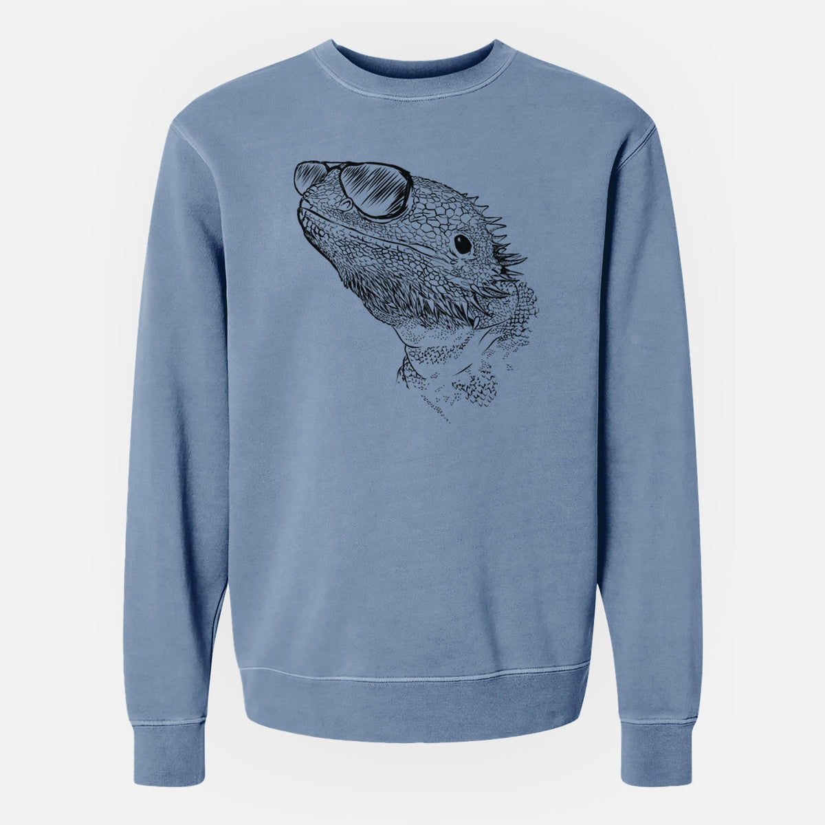 Aviator Ash the Bearded Dragon - Unisex Pigment Dyed Crew Sweatshirt