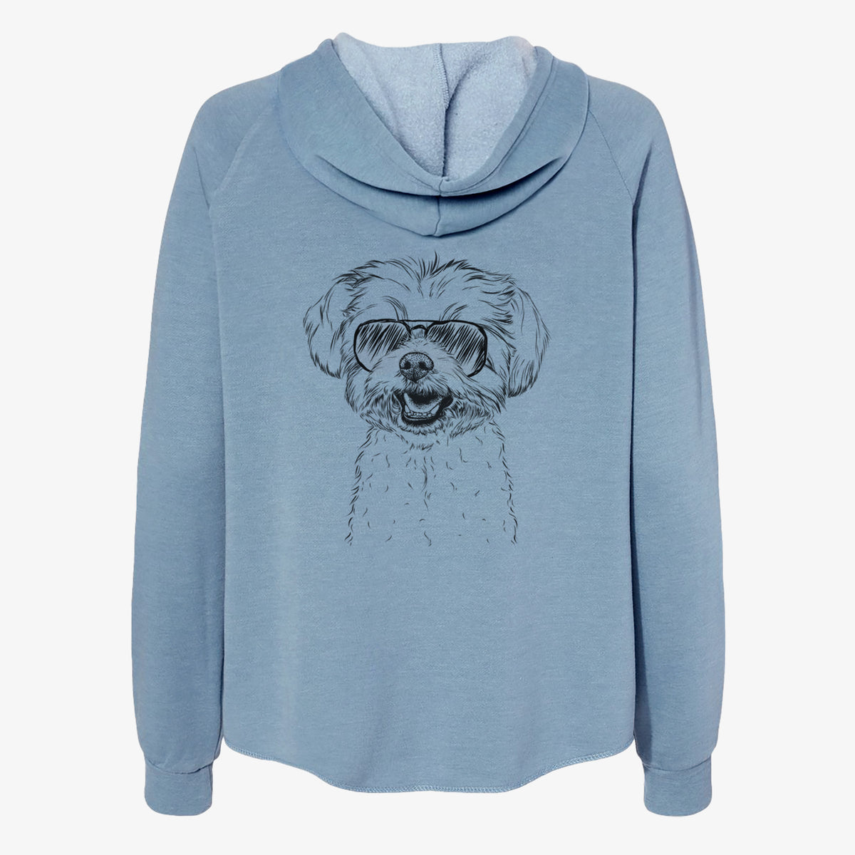 Aspen the Morkie - Women's Cali Wave Zip-Up Sweatshirt