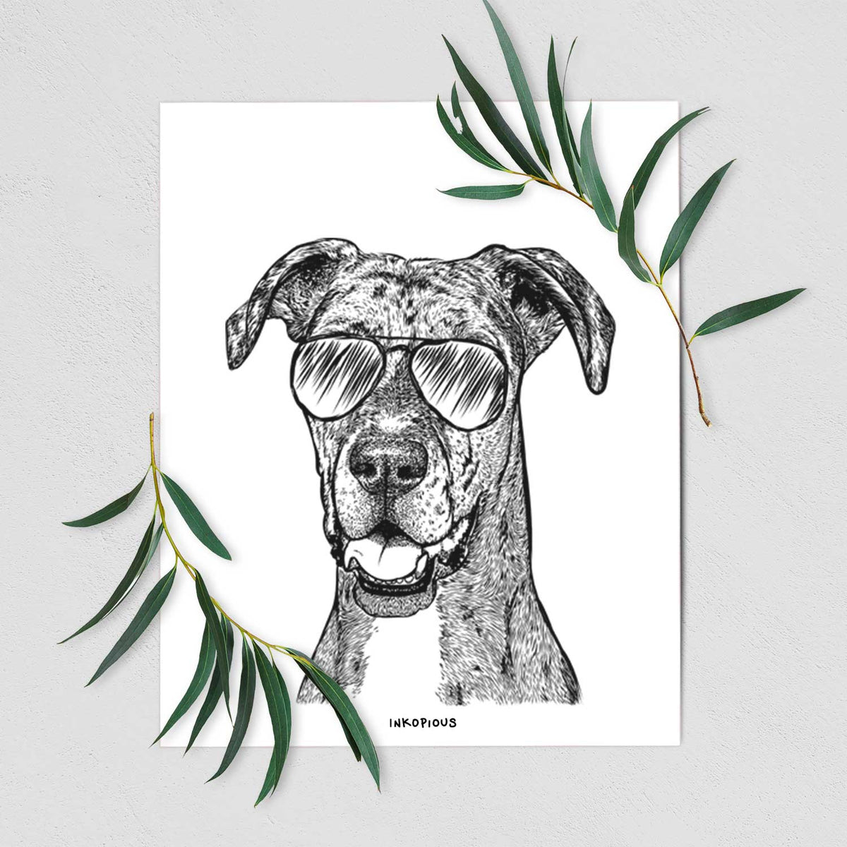 Athena the Merle Great Dane Art Print