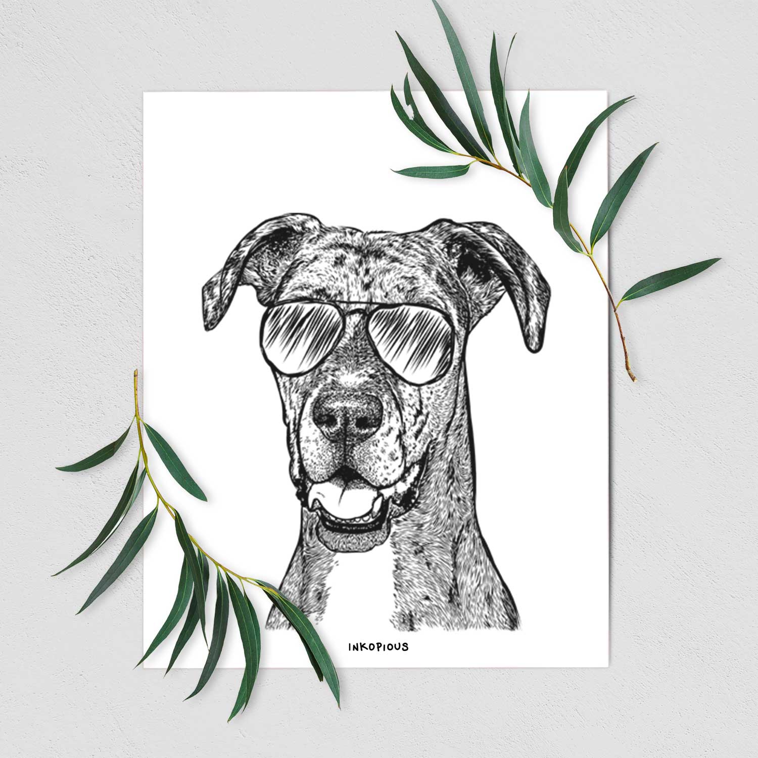 Athena the Merle Great Dane Art Print