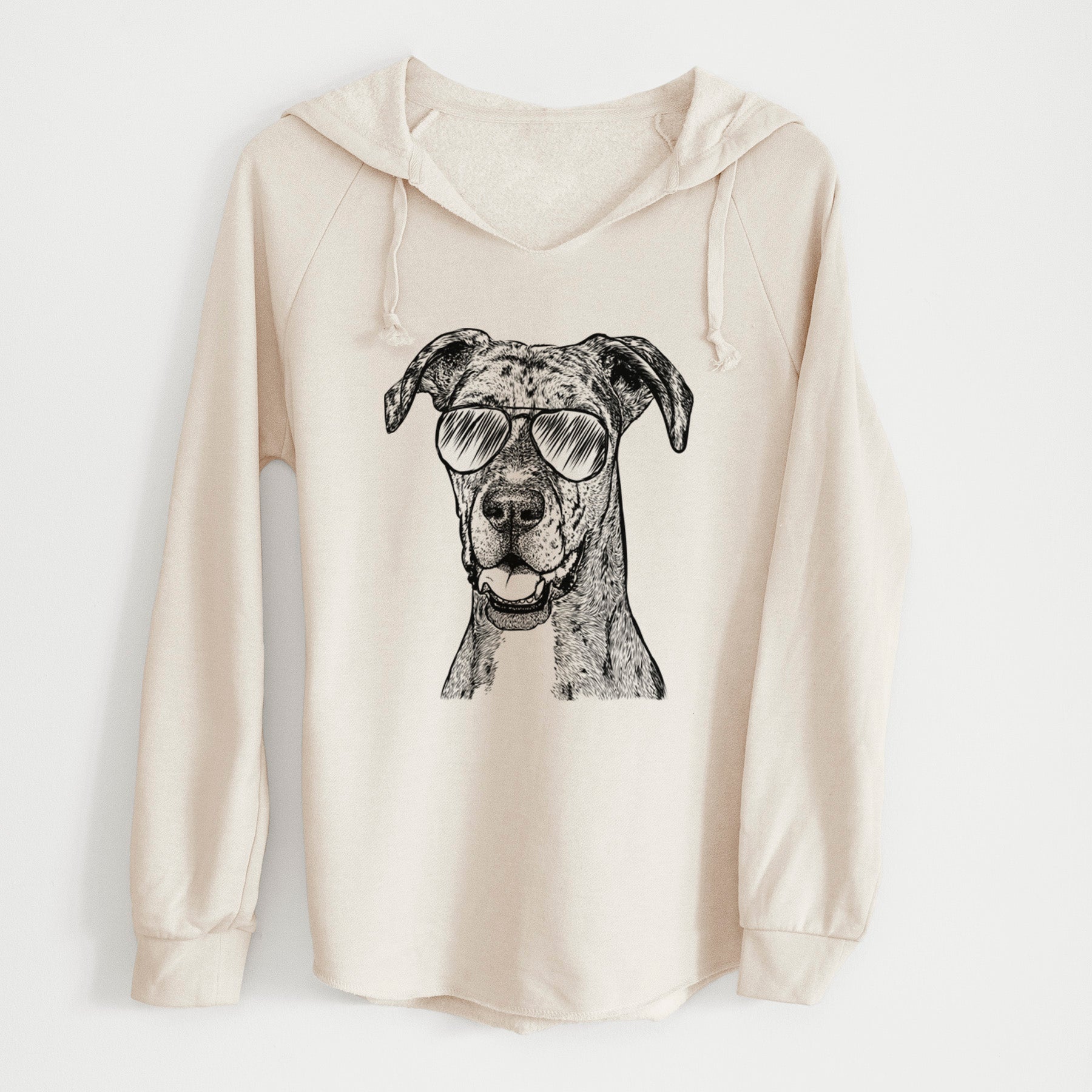 Aviator Athena the Merle Great Dane - Cali Wave Hooded Sweatshirt