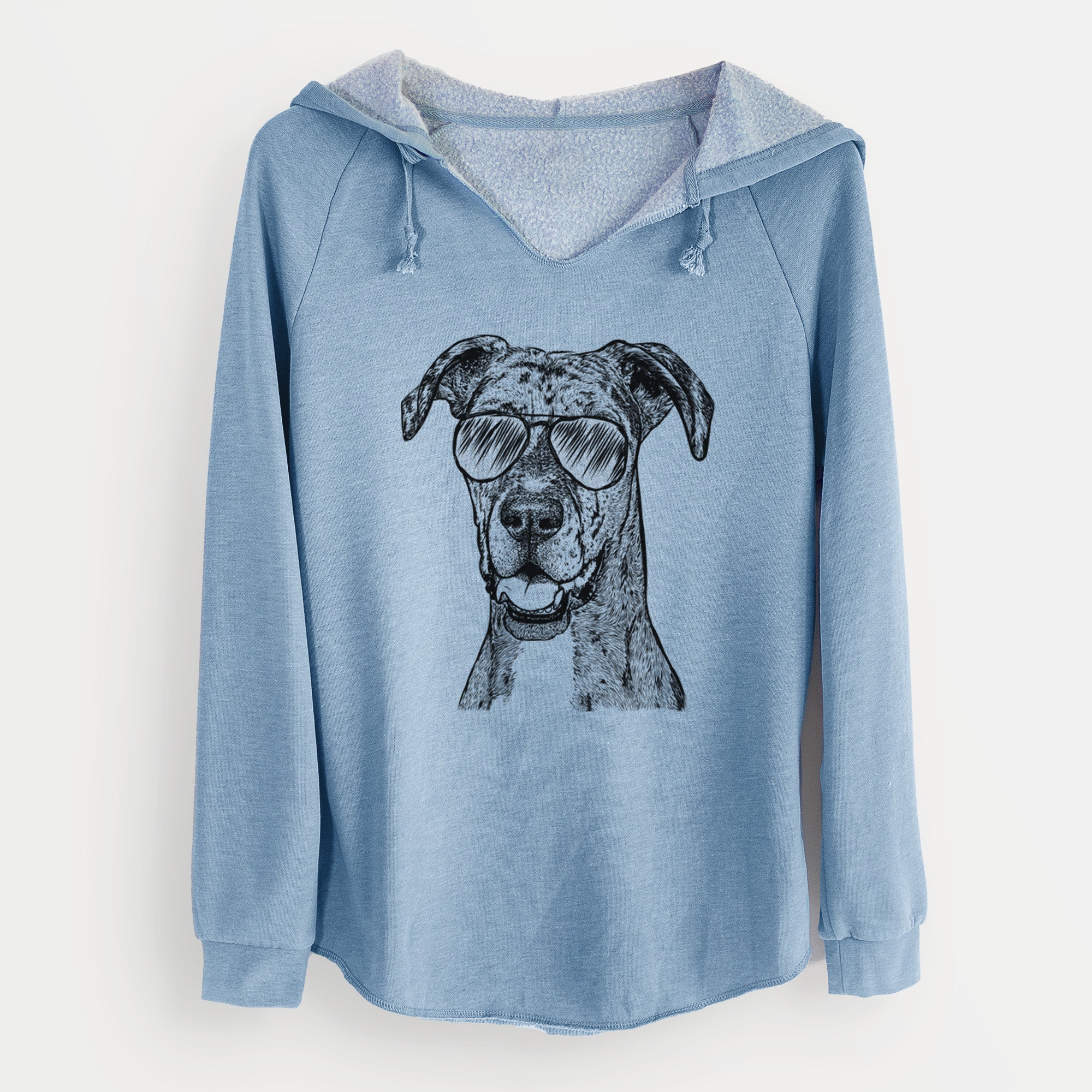 Aviator Athena the Merle Great Dane - Cali Wave Hooded Sweatshirt