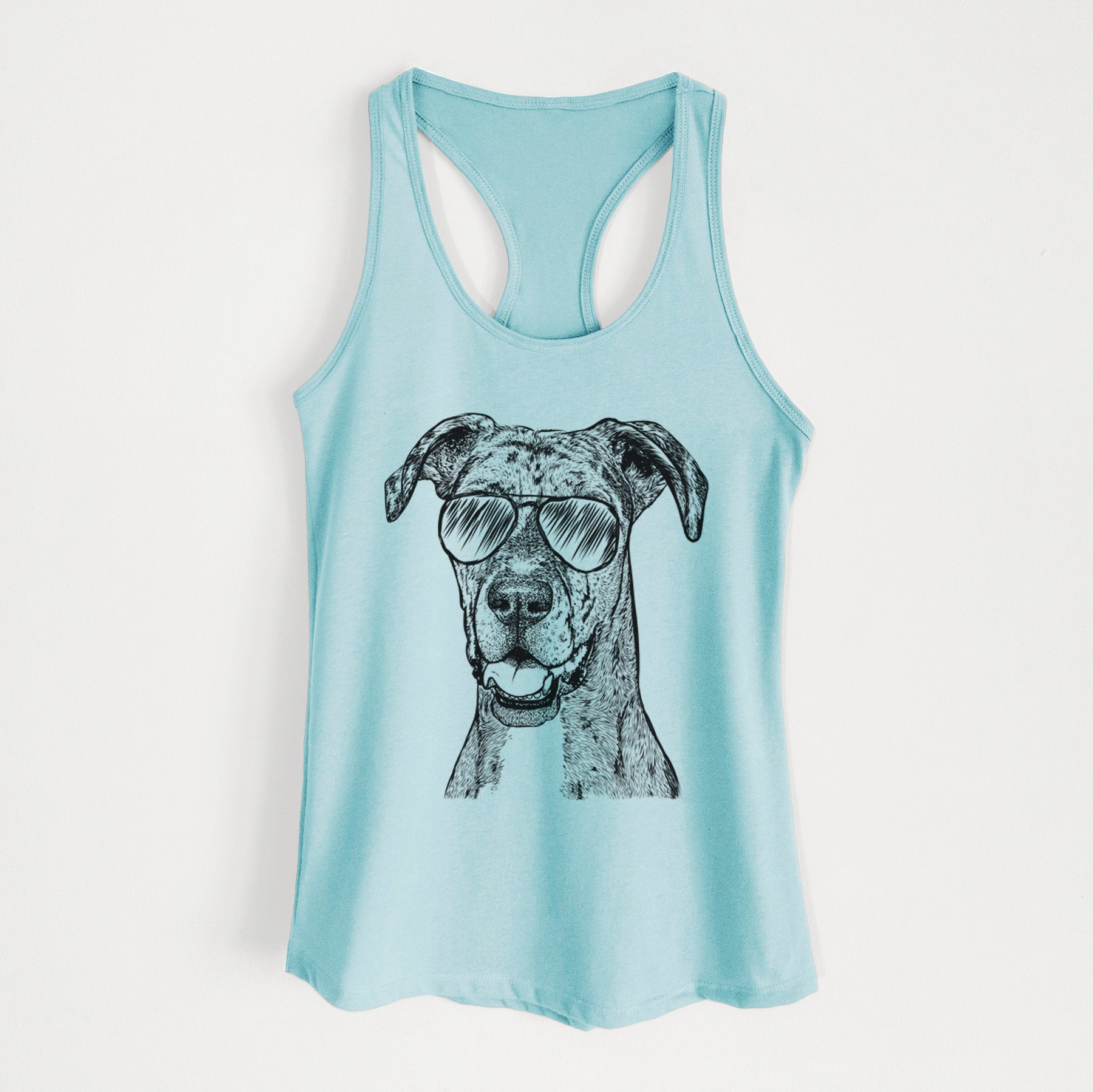 Athena the Merle Great Dane - Women's Racerback Tanktop