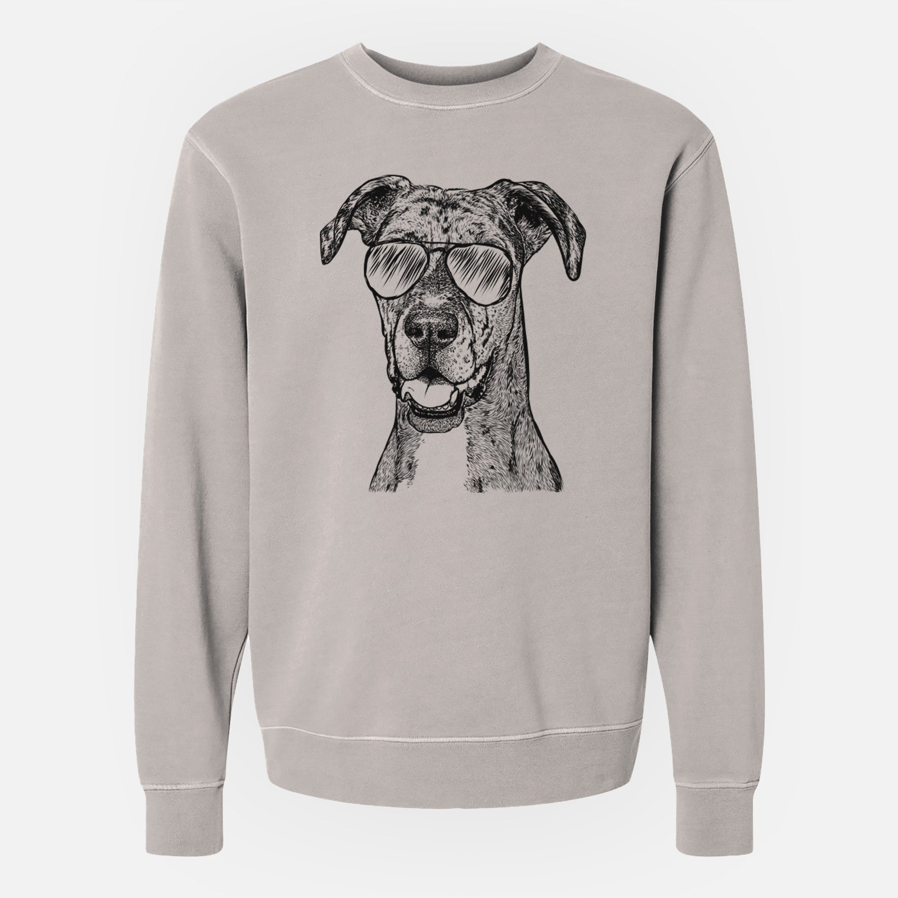 Aviator Athena the Merle Great Dane - Unisex Pigment Dyed Crew Sweatshirt