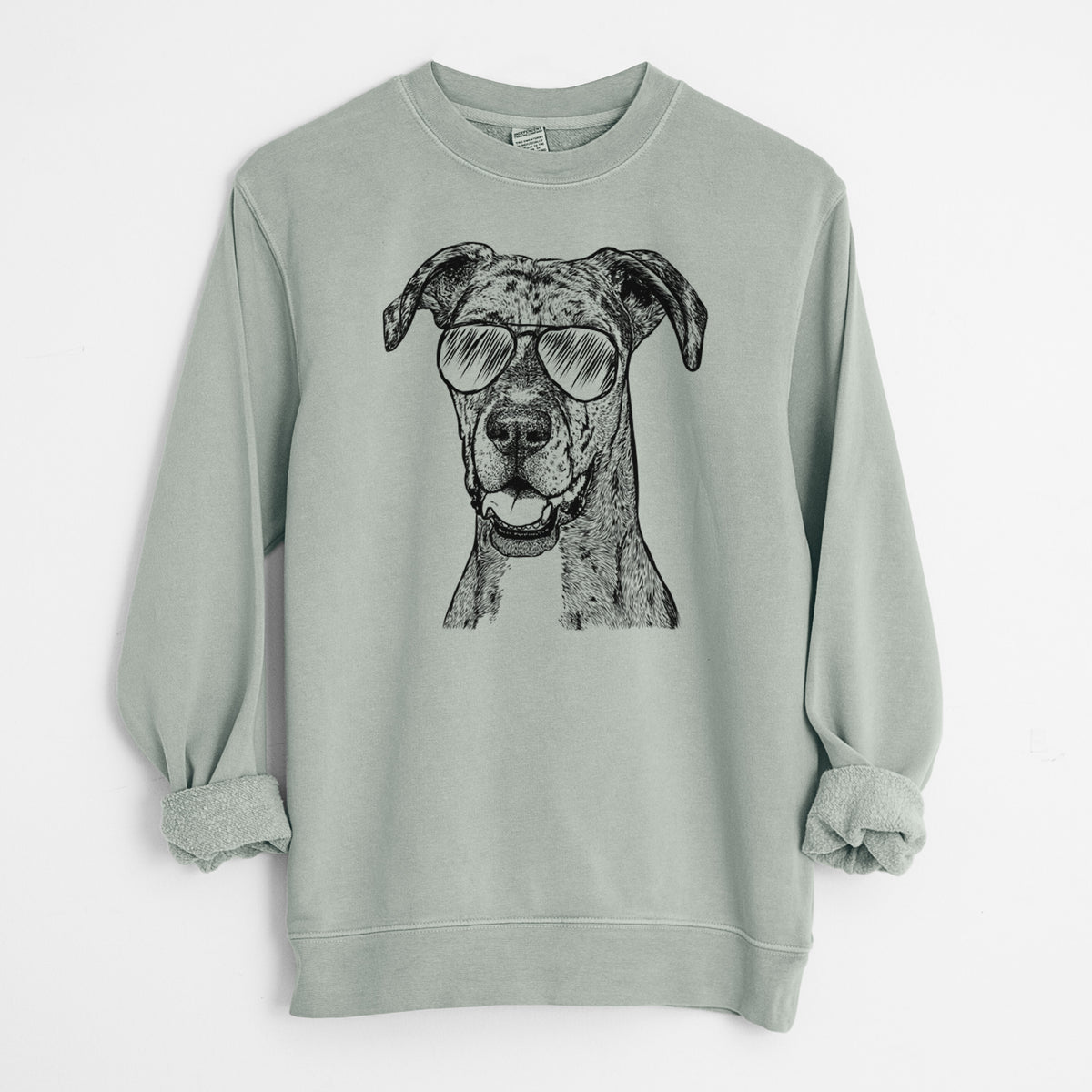 Aviator Athena the Merle Great Dane - Unisex Pigment Dyed Crew Sweatshirt