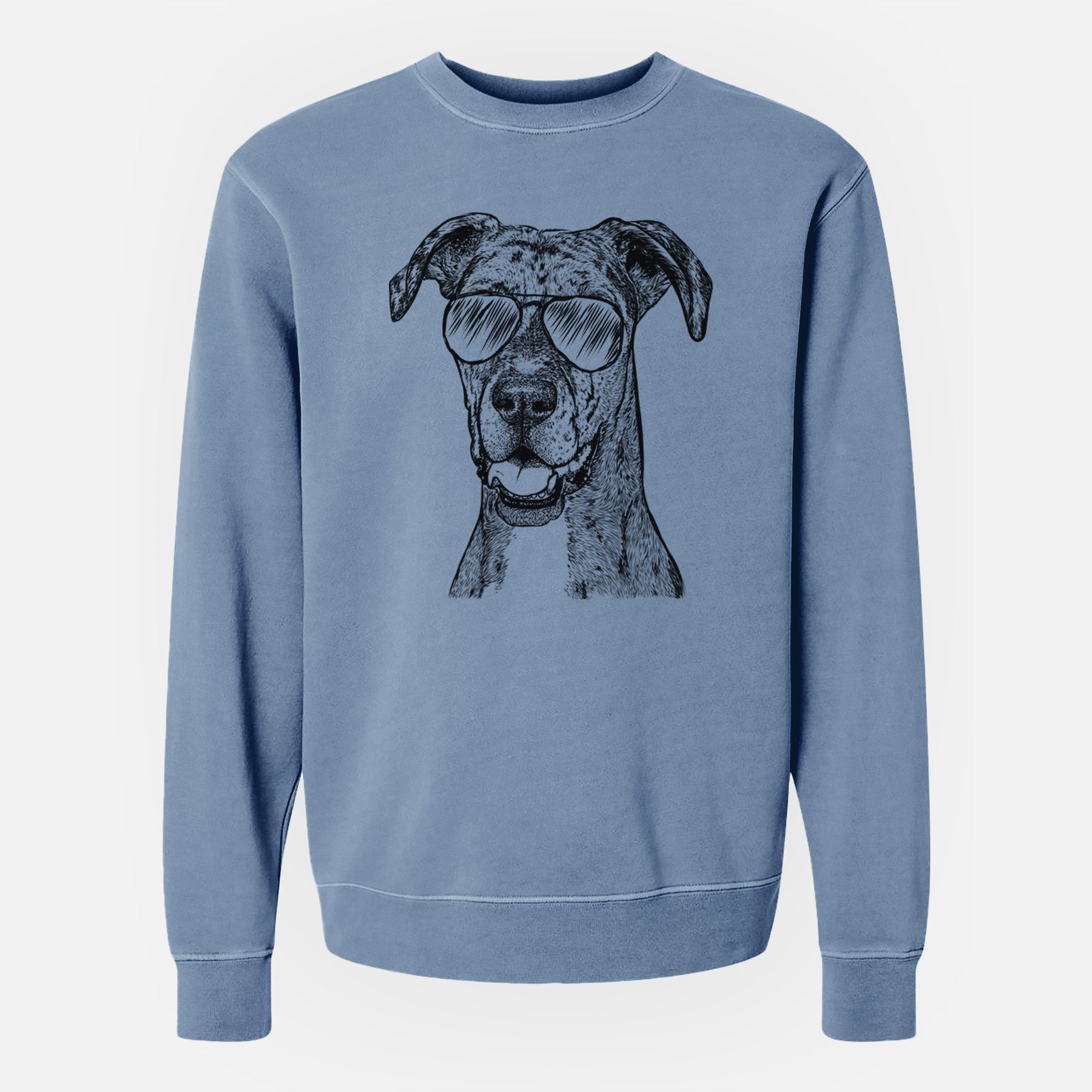 Aviator Athena the Merle Great Dane - Unisex Pigment Dyed Crew Sweatshirt