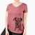 Aviator Athena the Merle Great Dane - Women's V-neck Shirt