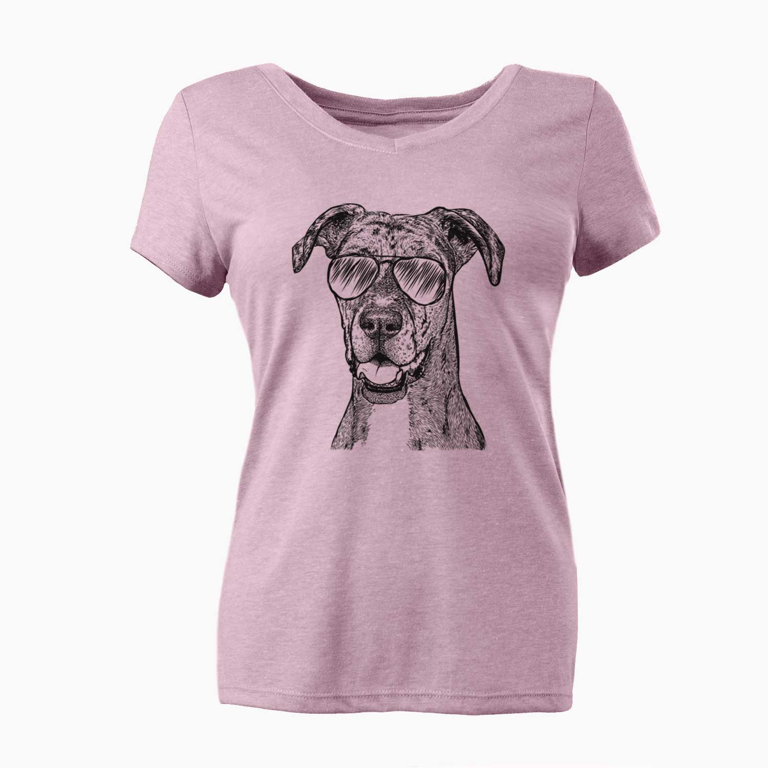 Aviator Athena the Merle Great Dane - Women's V-neck Shirt