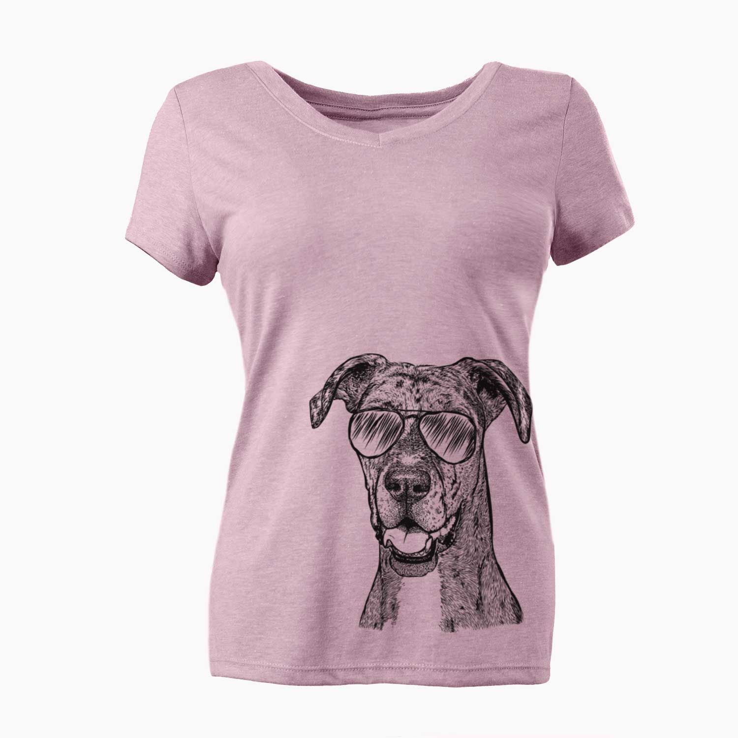 Aviator Athena the Merle Great Dane - Women's V-neck Shirt