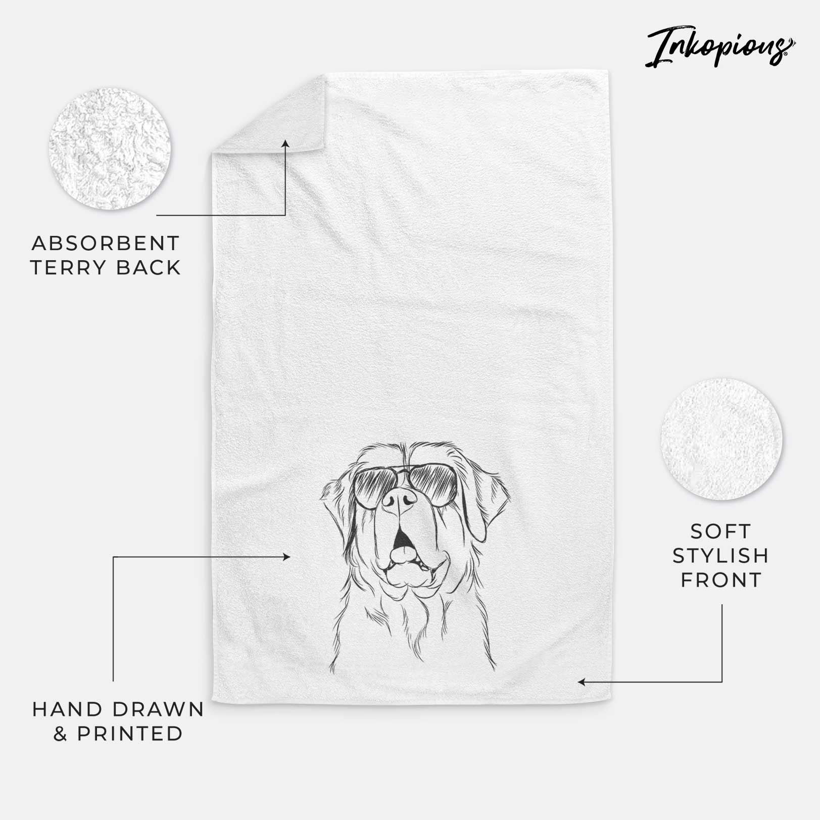 Atlas the Saint Bernard Decorative Hand Towel