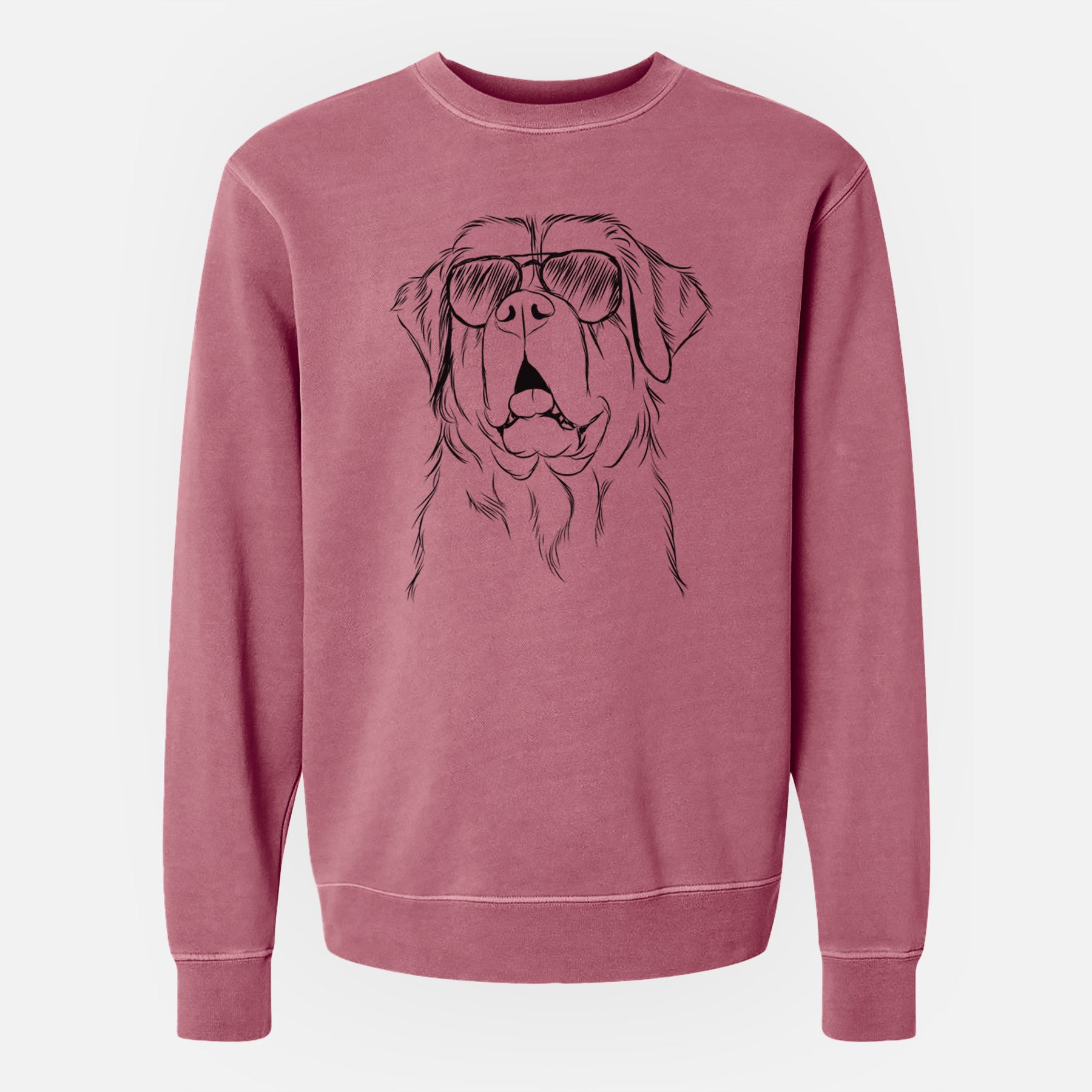 Aviator Atlas the Saint Bernard - Unisex Pigment Dyed Crew Sweatshirt