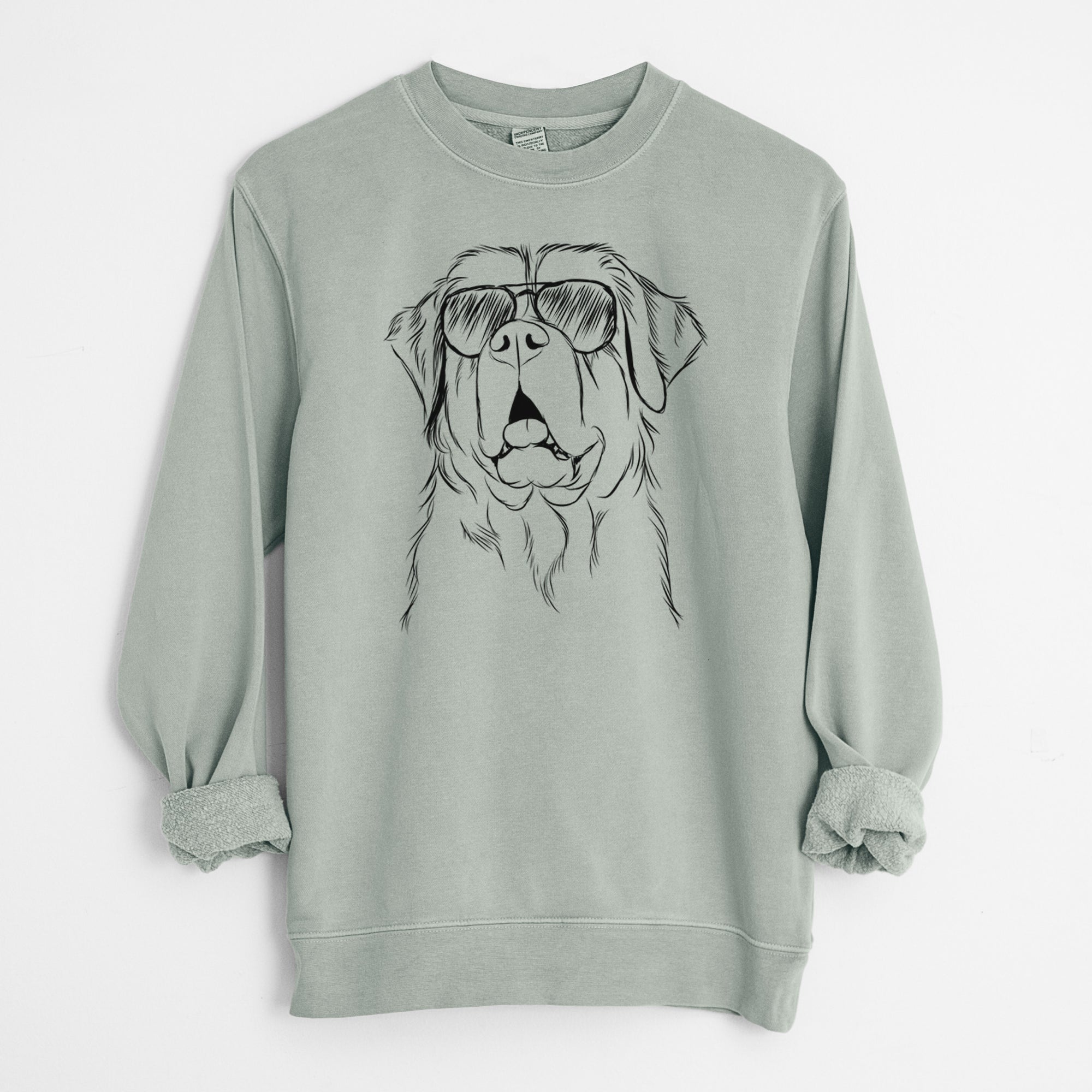 Aviator Atlas the Saint Bernard - Unisex Pigment Dyed Crew Sweatshirt