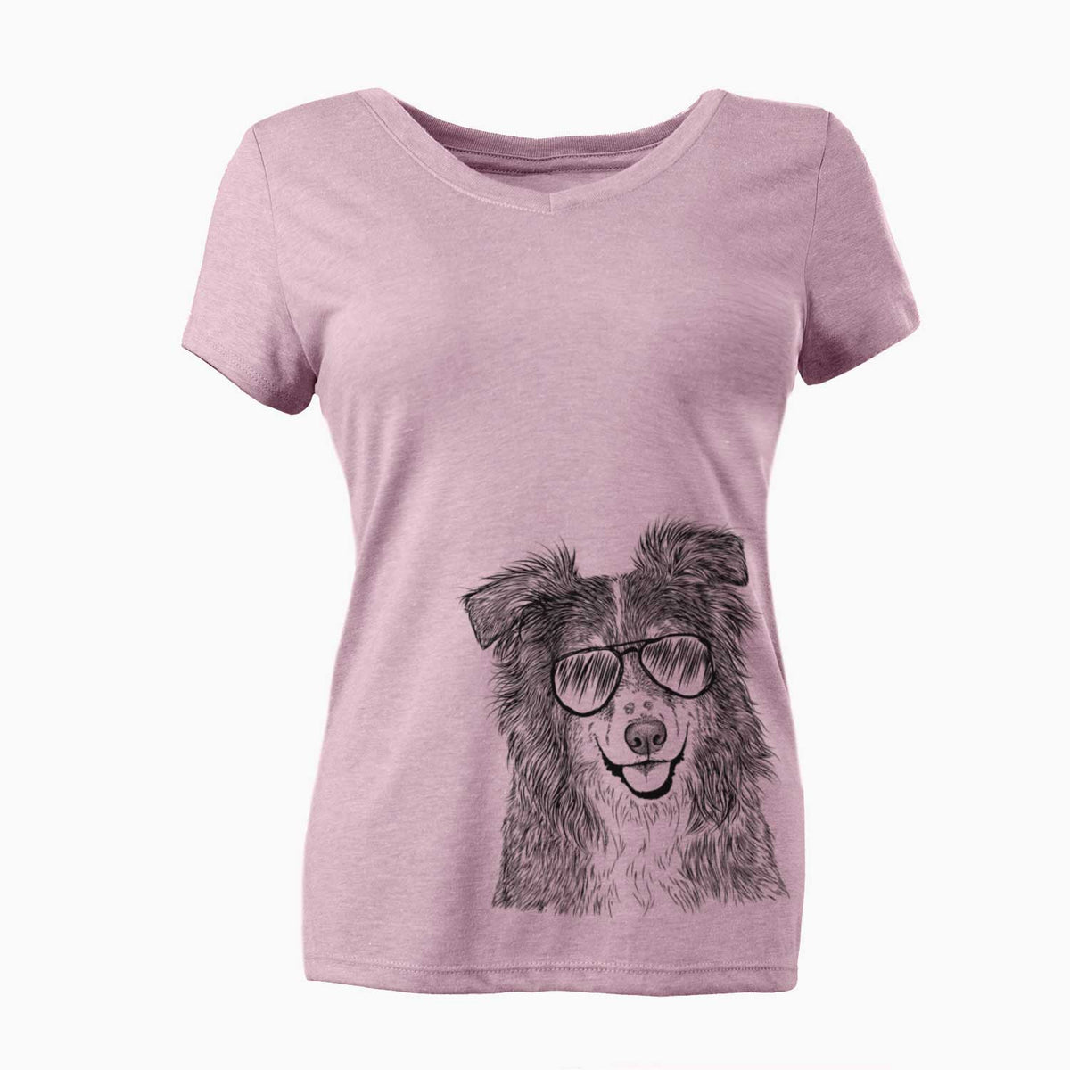 Aviator Aushe the Australian Shepherd - Women's V-neck Shirt