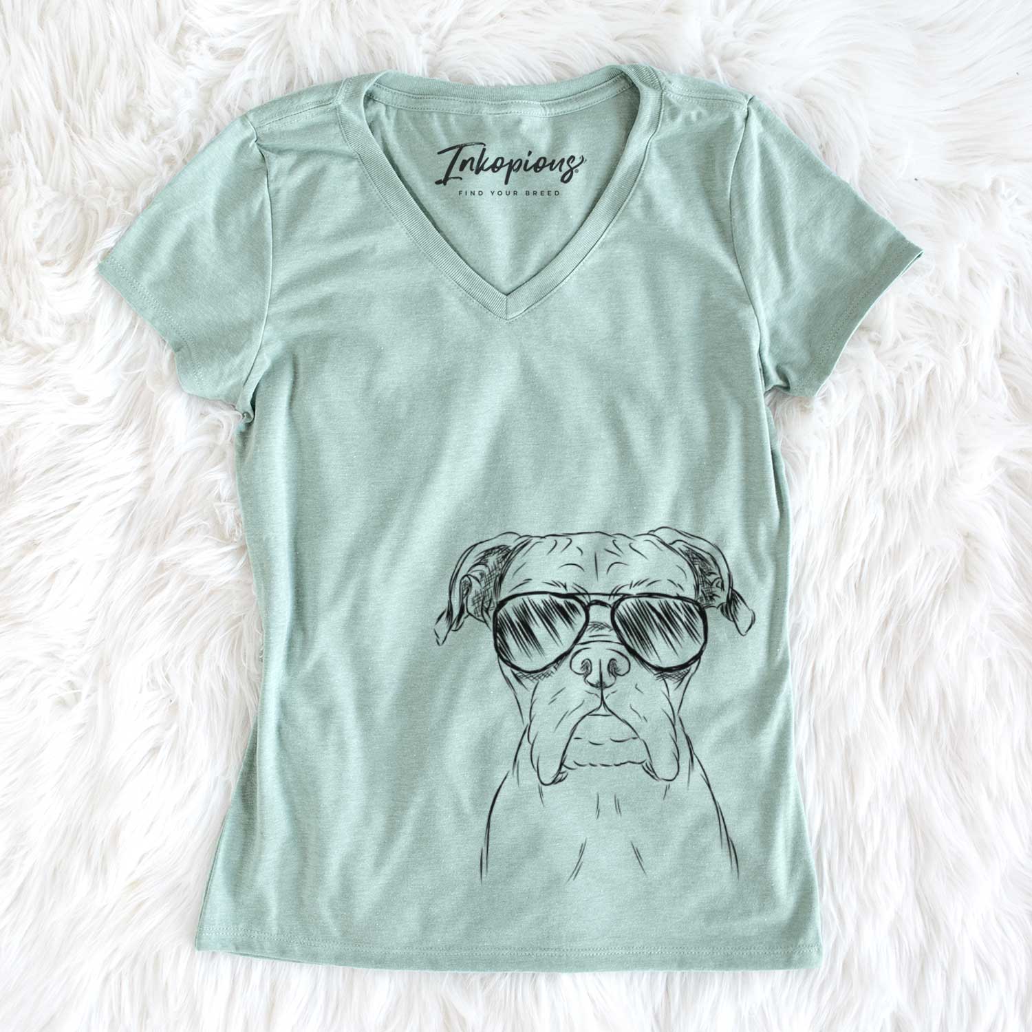 Aviator Axel the Boxer - Women's V-neck Shirt