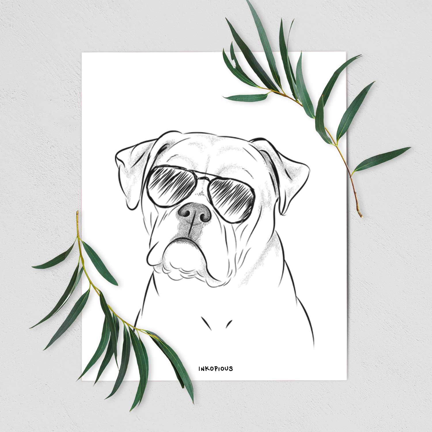 Babe the American Bulldog Art Print