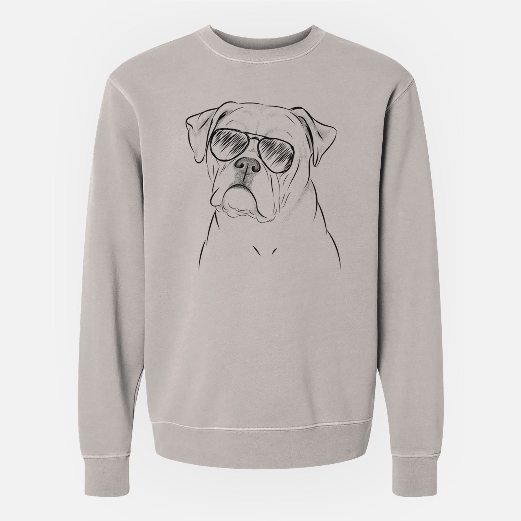 Aviator Babe the AmericanBulldog - Unisex Pigment Dyed Crew Sweatshirt