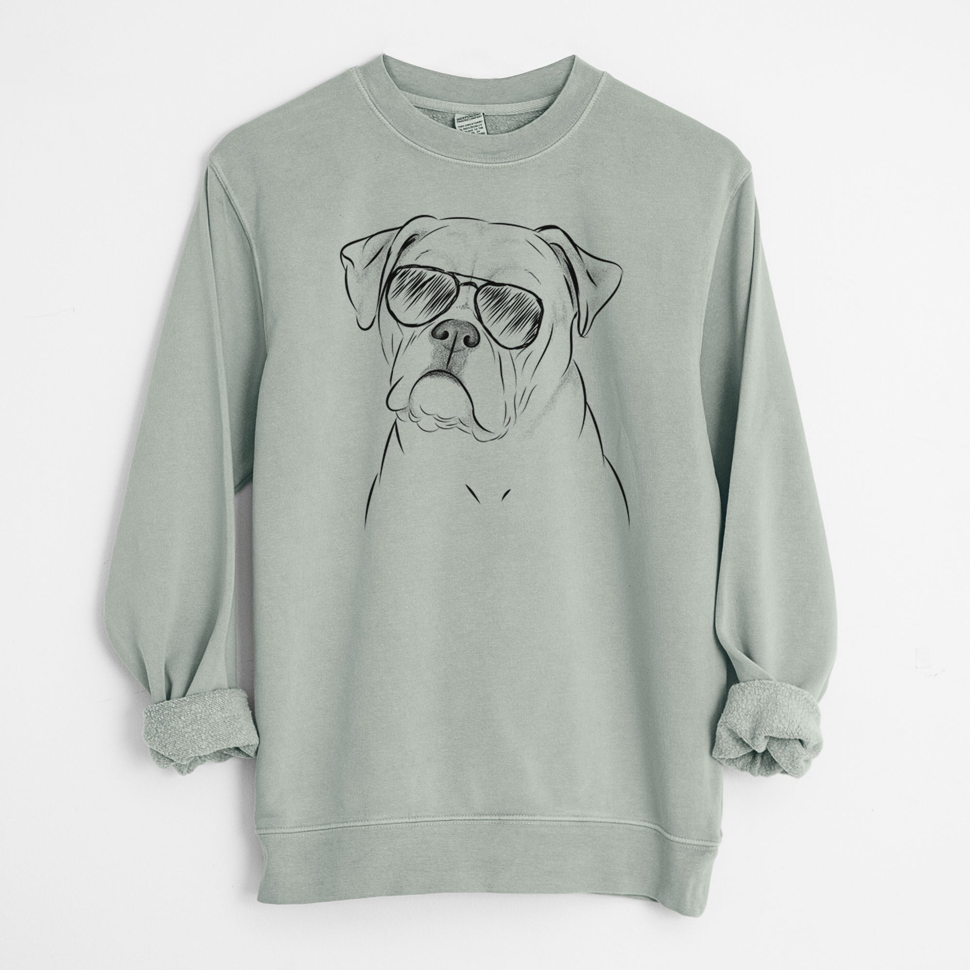 Aviator Babe the AmericanBulldog - Unisex Pigment Dyed Crew Sweatshirt