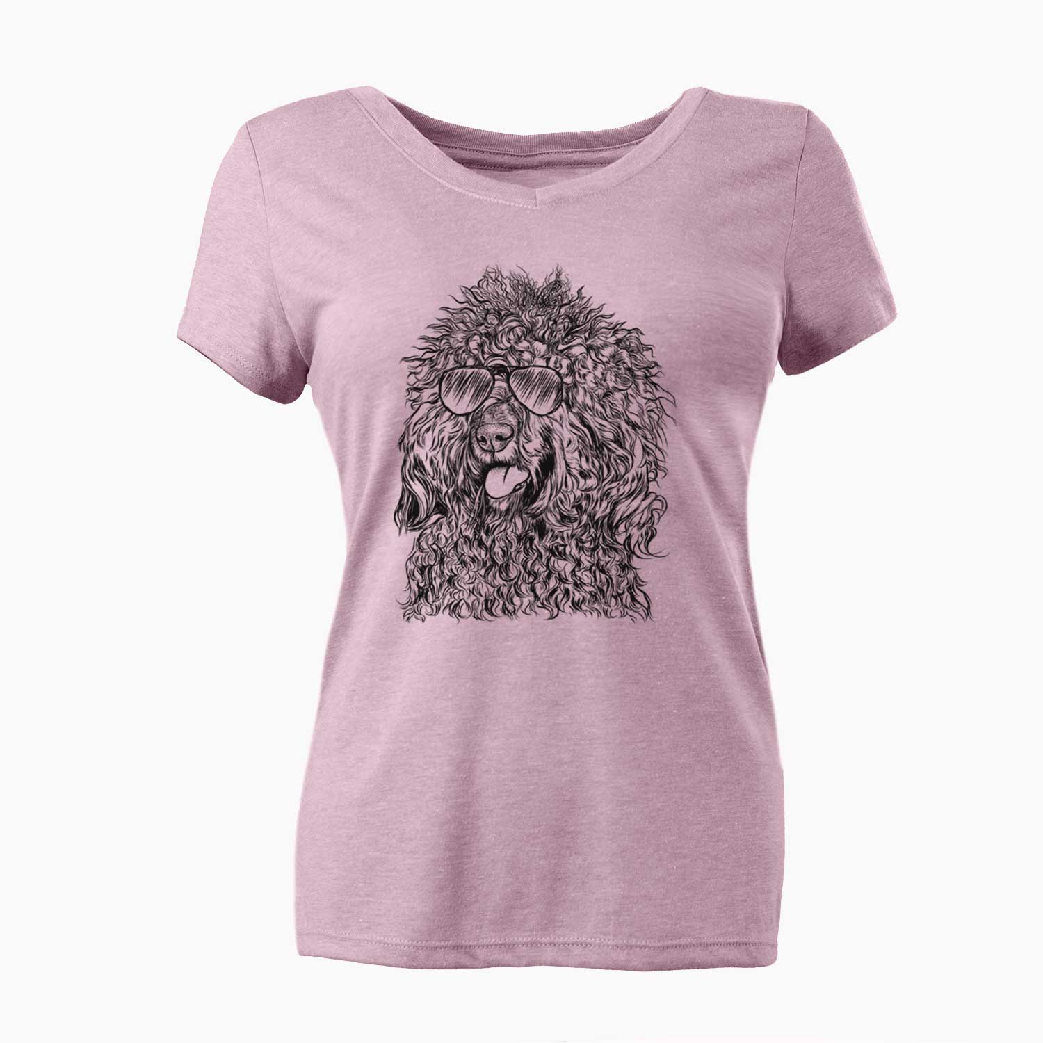 Aviator Babs the Barbet - Women's V-neck Shirt