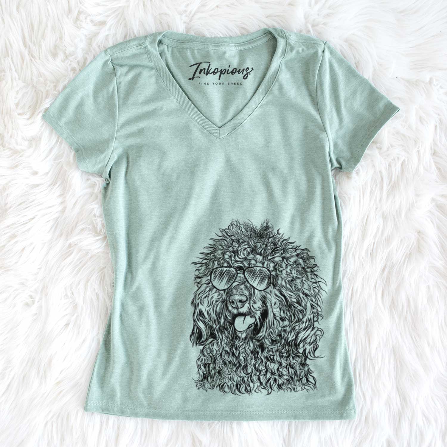 Aviator Babs the Barbet - Women's V-neck Shirt