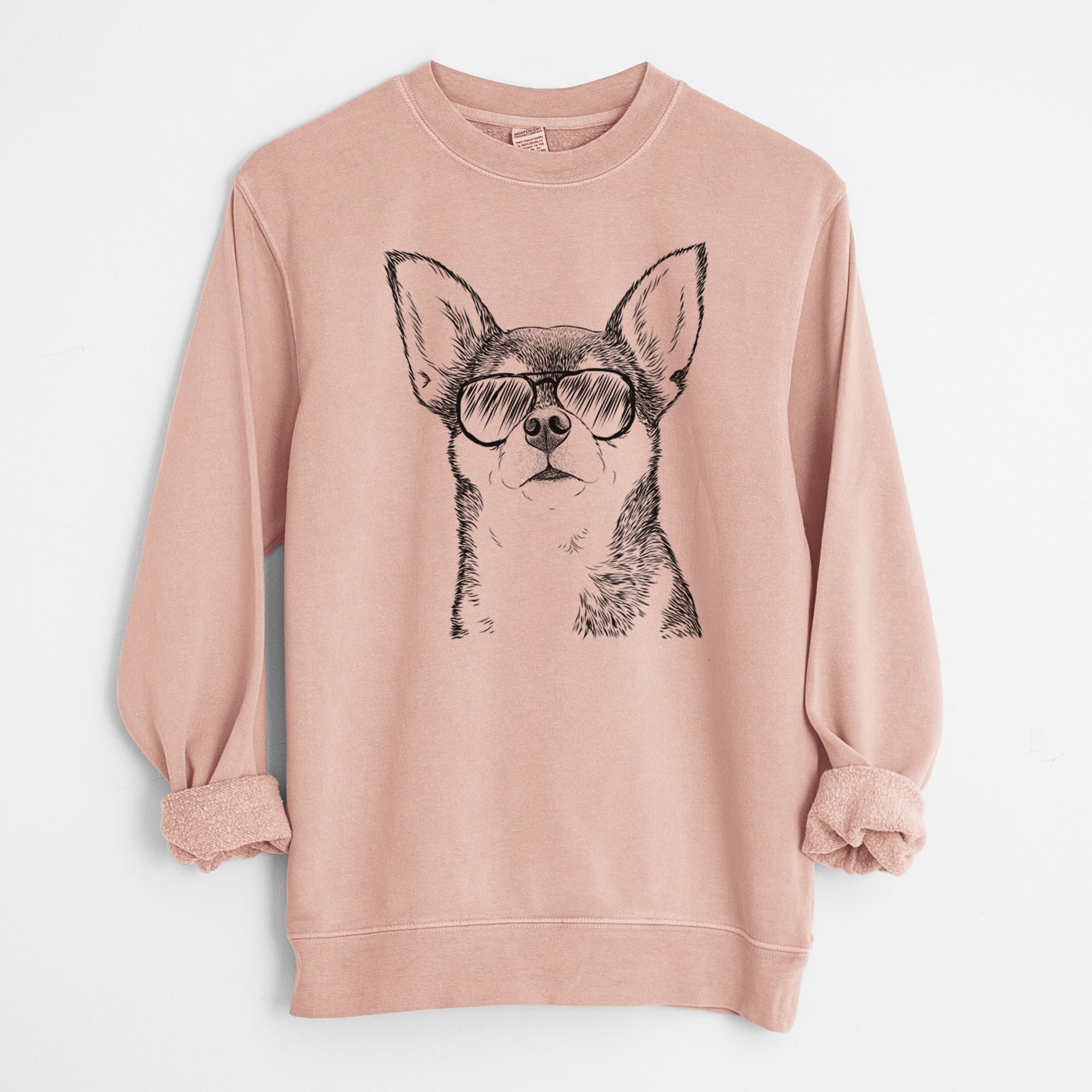 Aviator Baby the Chihuahua - Unisex Pigment Dyed Crew Sweatshirt