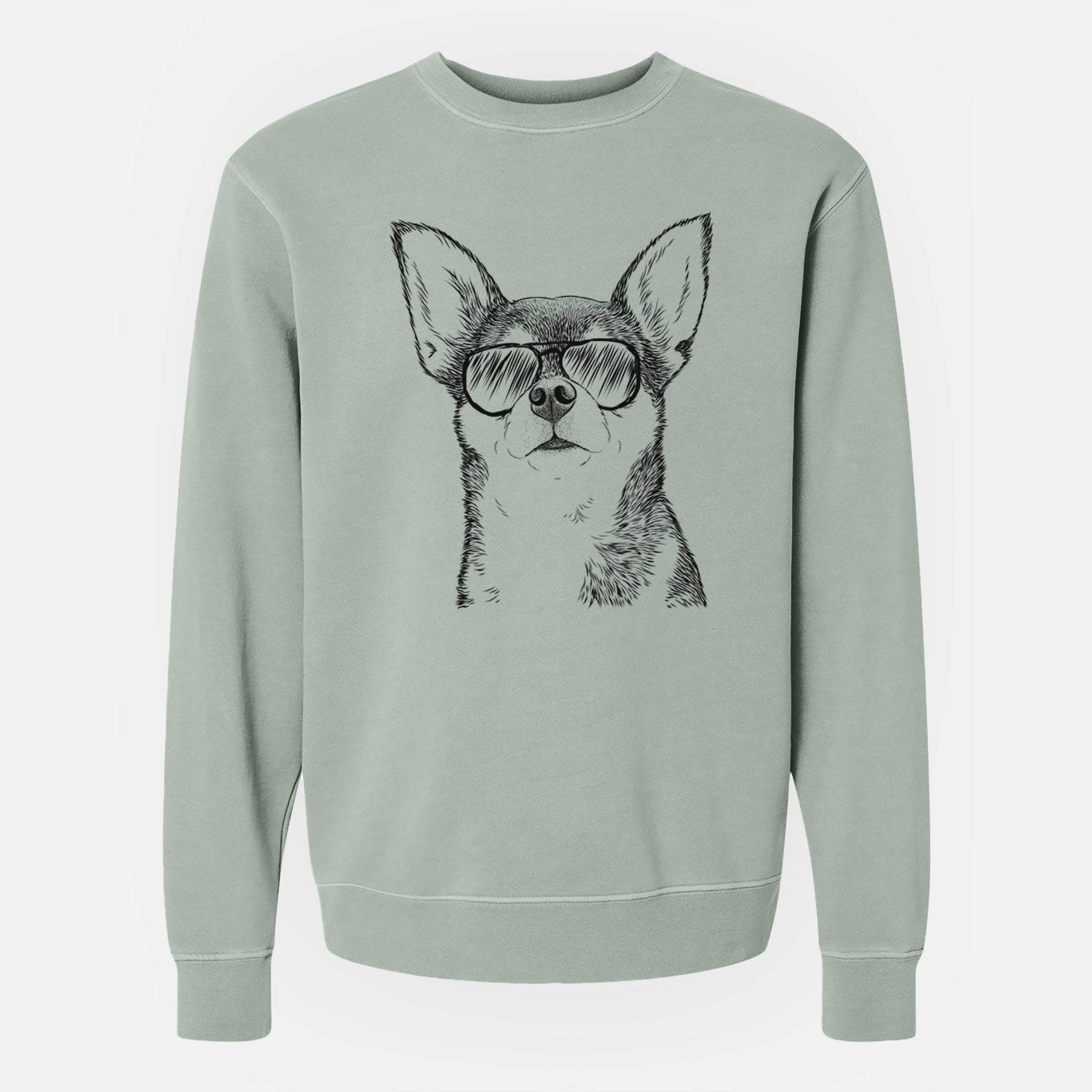 Aviator Baby the Chihuahua - Unisex Pigment Dyed Crew Sweatshirt