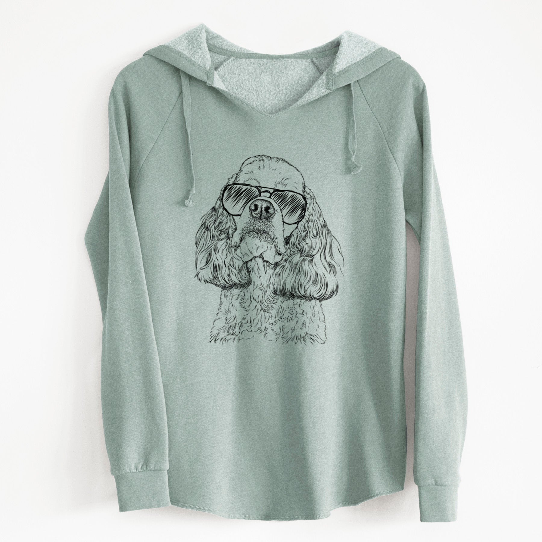 Aviator Bailey the American Cocker Spaniel - Cali Wave Hooded Sweatshirt