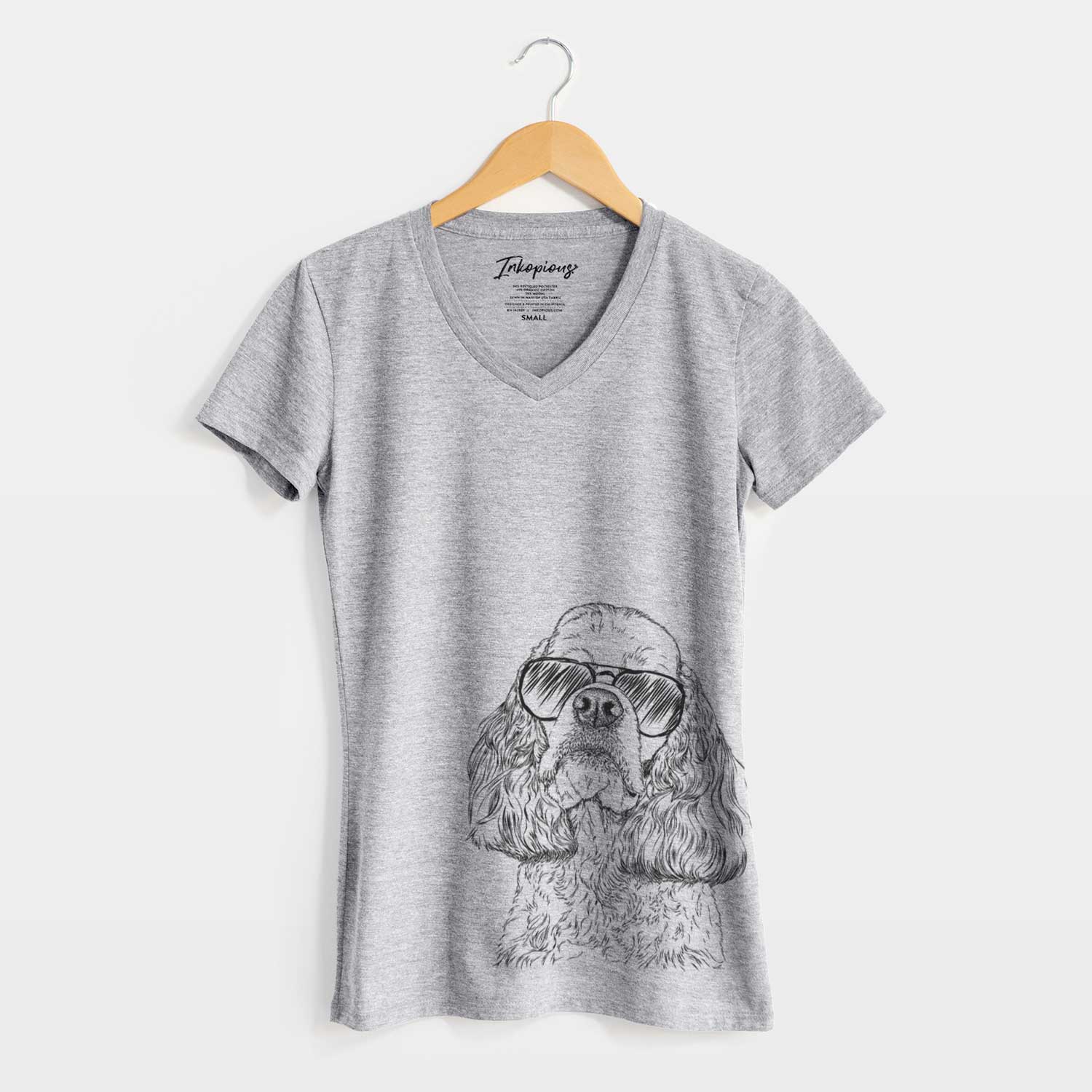 Aviator Bailey the American Cocker Spaniel - Women's V-neck Shirt