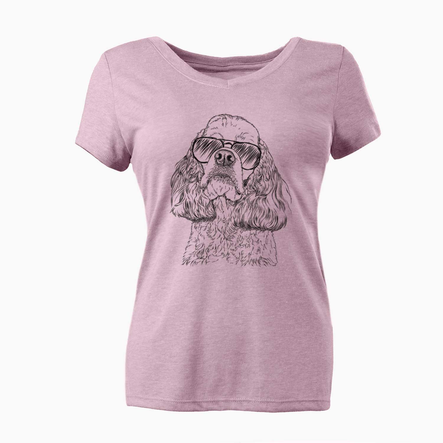 Aviator Bailey the American Cocker Spaniel - Women's V-neck Shirt