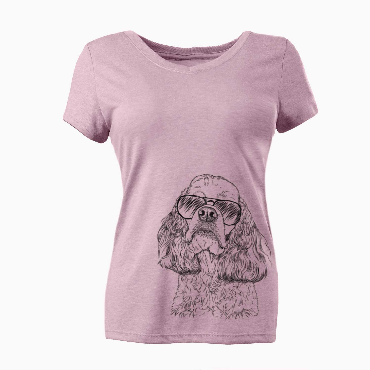 Aviator Bailey the American Cocker Spaniel - Women's V-neck Shirt