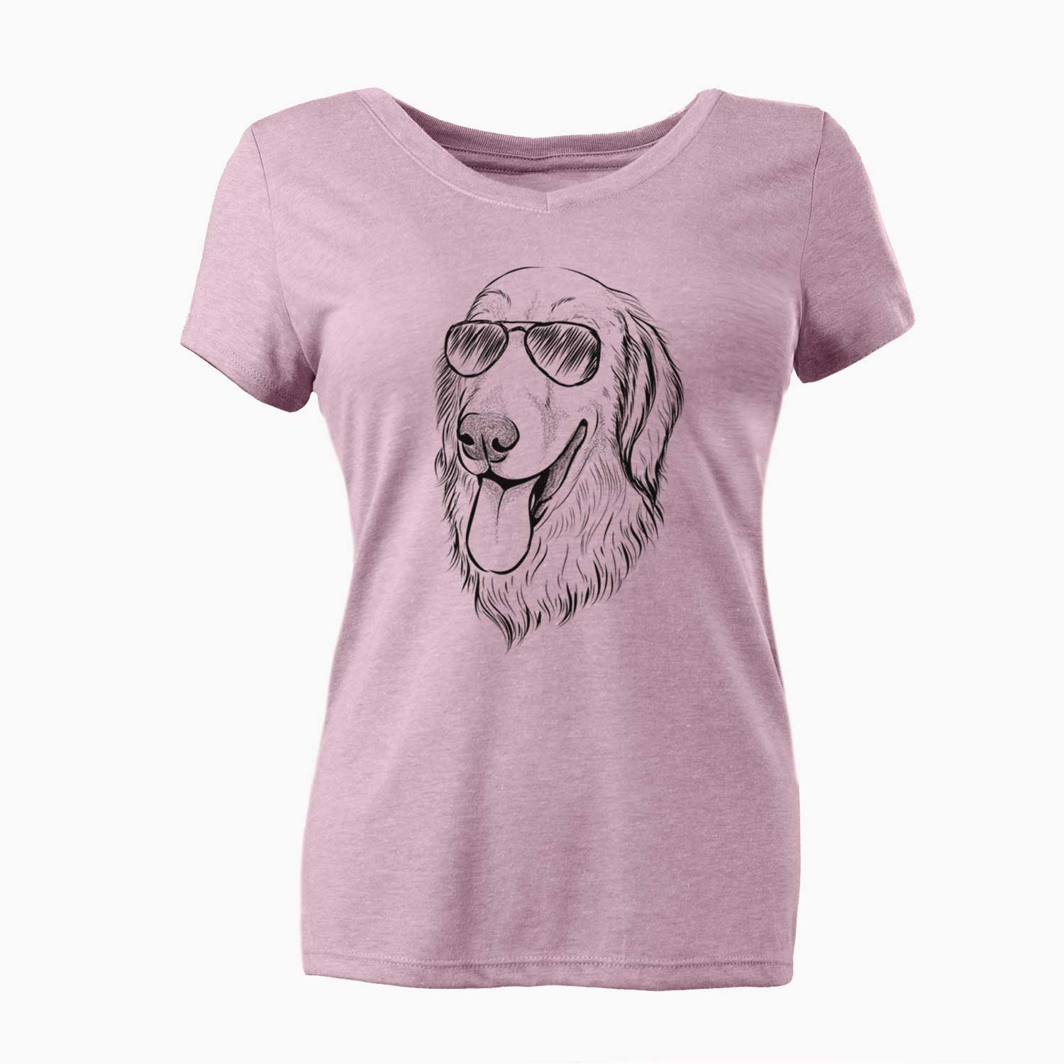 Aviator Bailey the Golden Retriever - Women's V-neck Shirt