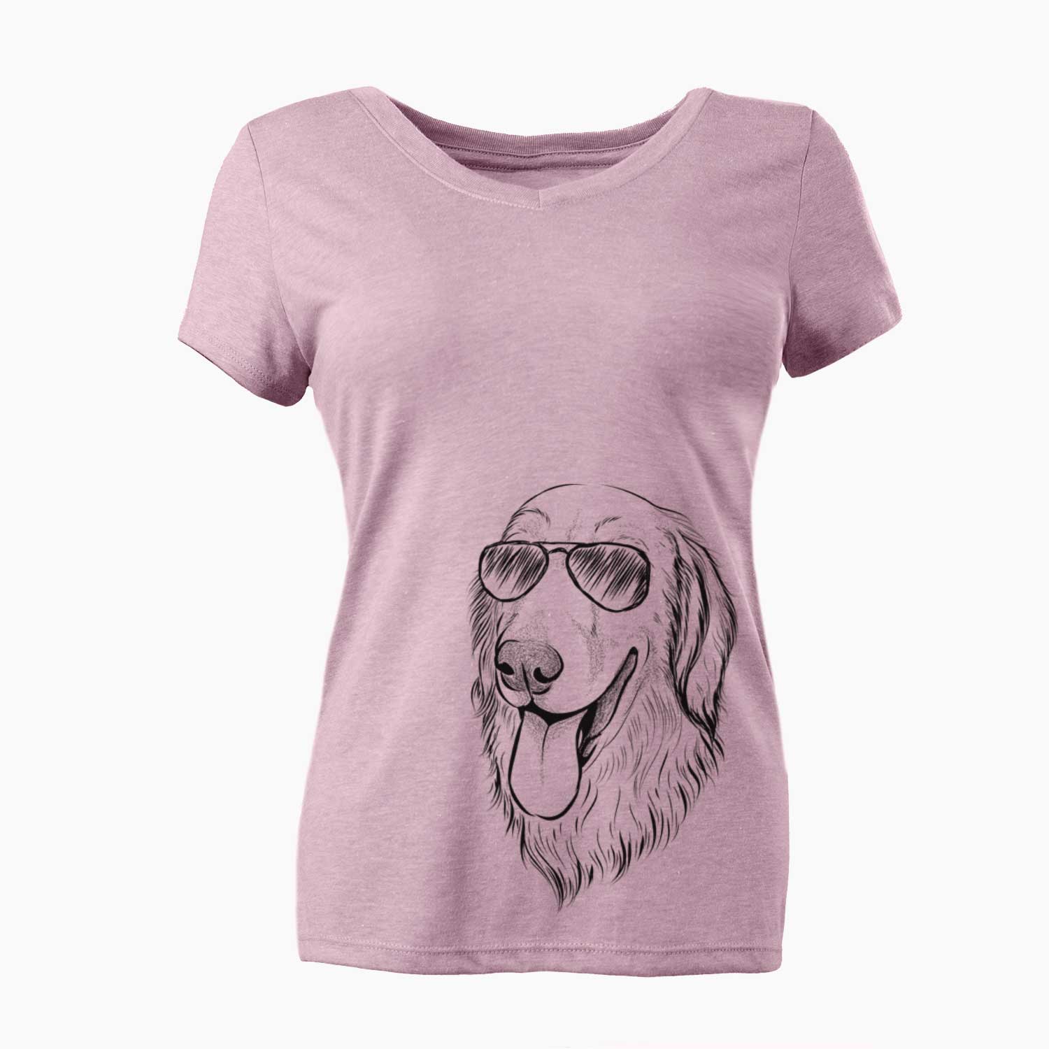 Aviator Bailey the Golden Retriever - Women's V-neck Shirt